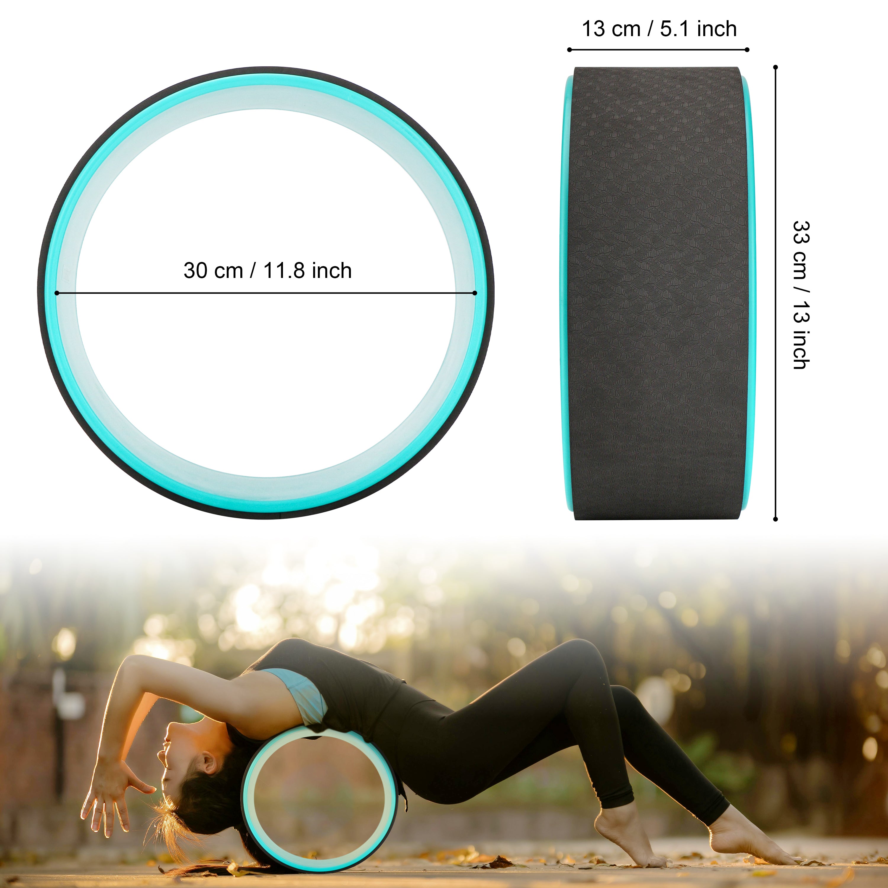 Exerz Yoga Wheel 33cm x 14 cm Pilates Roller - Stretching & Balancing