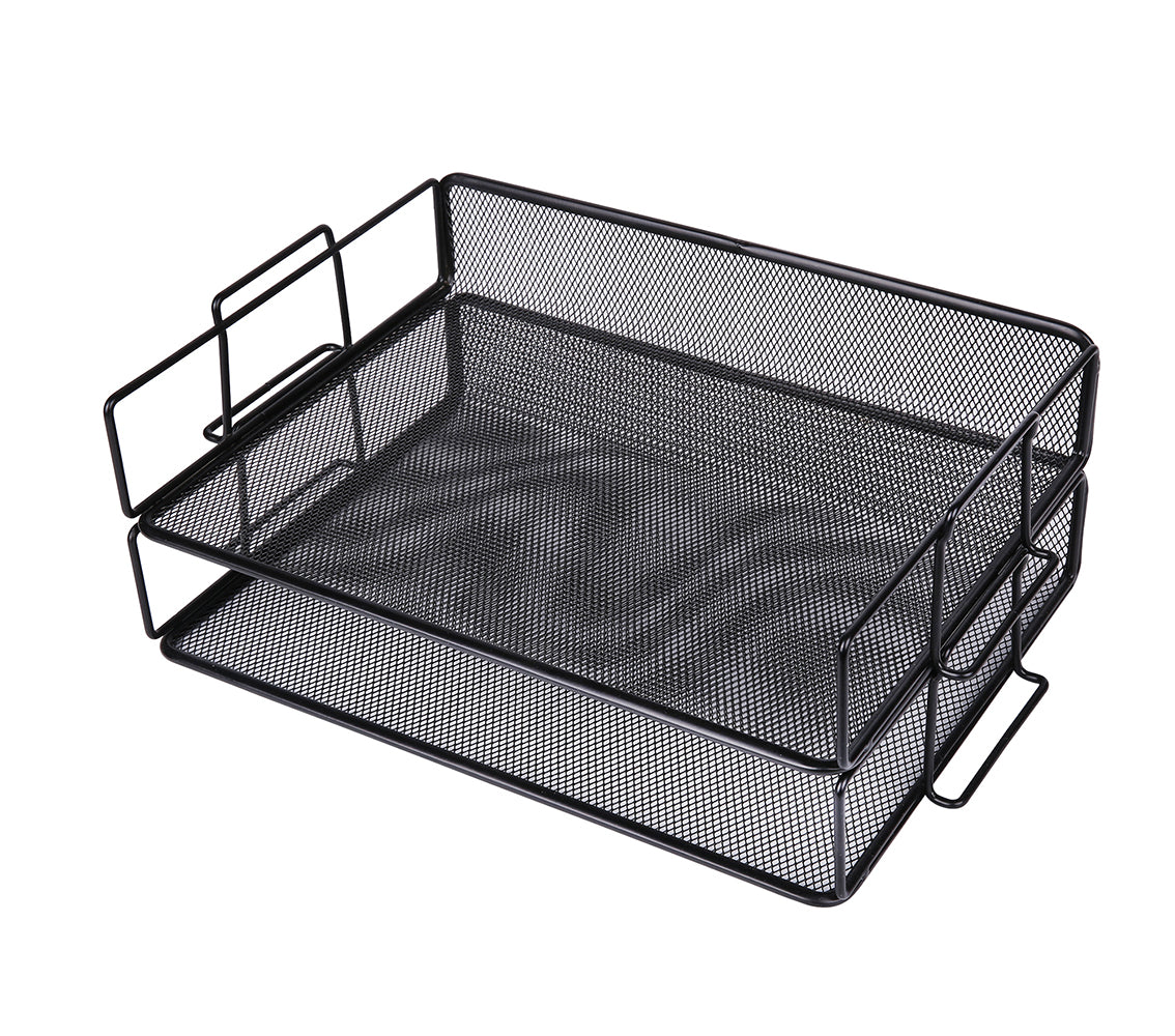 EXERZ Stackable Paper Sorters – 2pcs, 2-Tier Desk Organiser, Office/Home