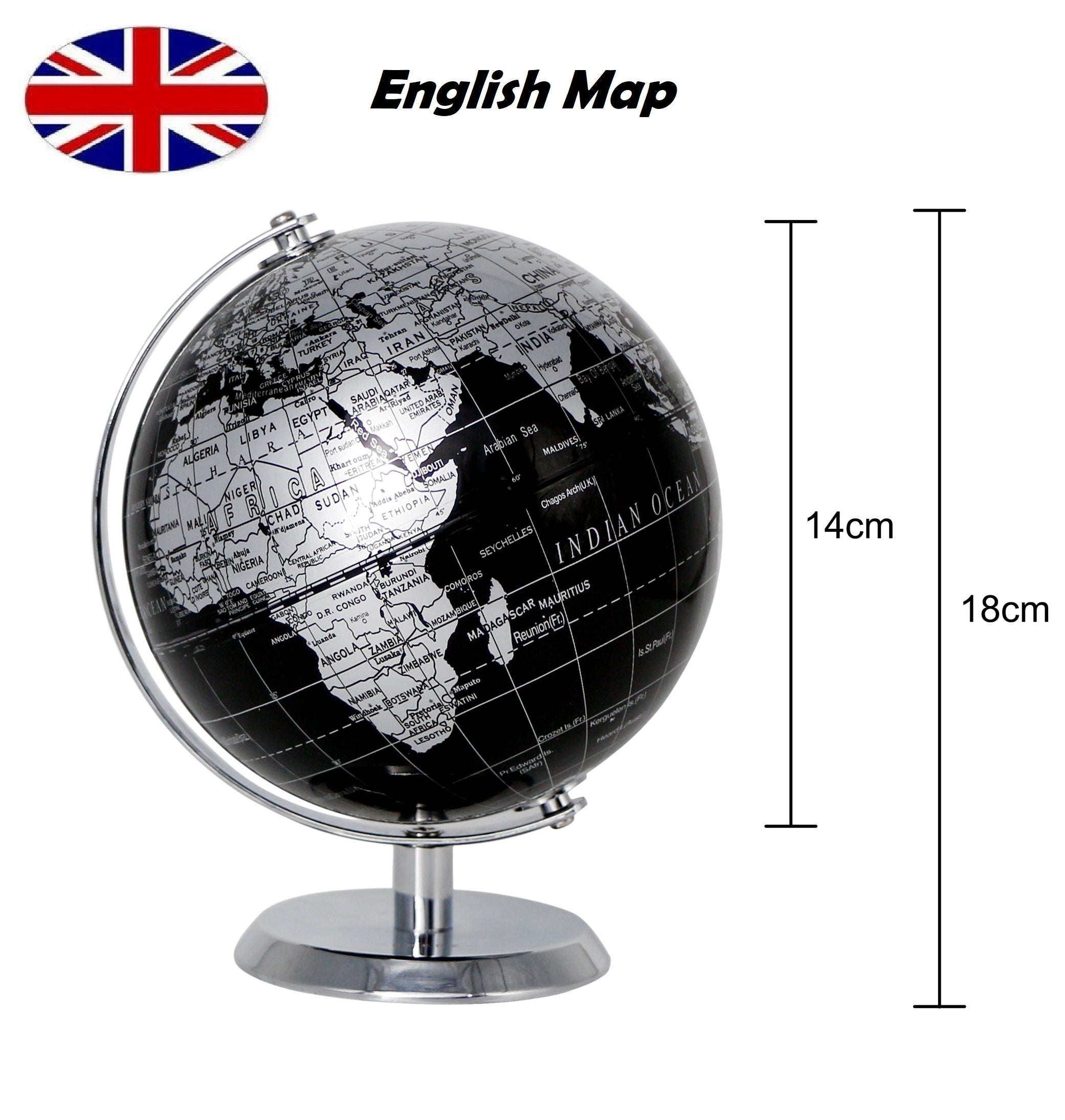 TOPGLOBE World Globe Mini Antique Globe - Educational