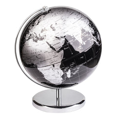 Exerz World Globe With a Metal Base- Metallic Black