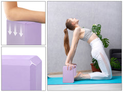 EXERZ Yoga Blocks – 2pcs, Anti-Slip, High Density, Travel-Friendly Pilates Bricks (Lavender)