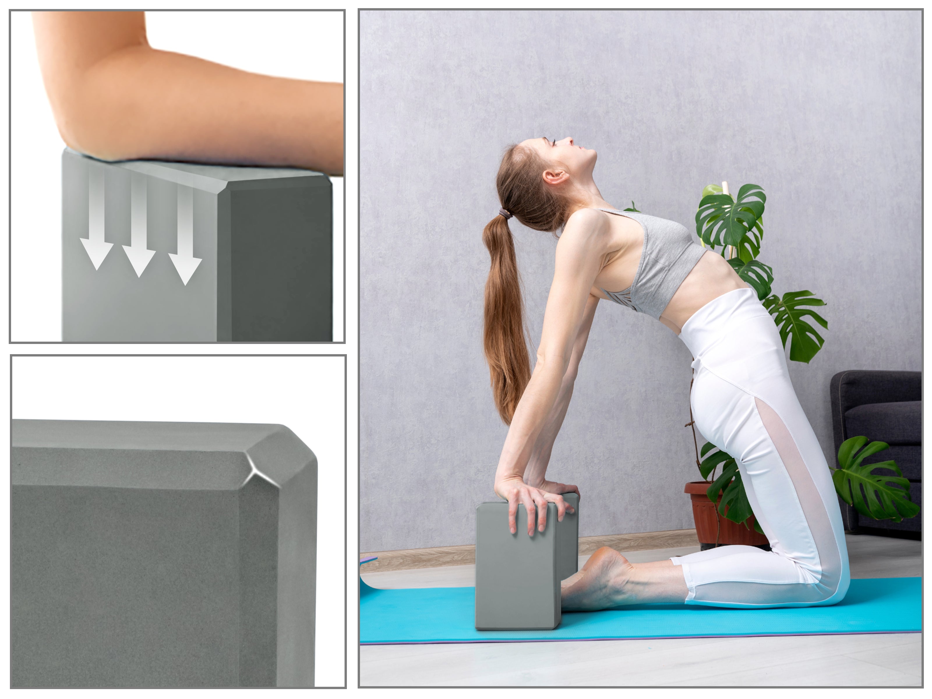 EXERZ Yoga Blocks – 2pcs, Anti-Slip, High Density, Travel-Friendly Pilates Bricks