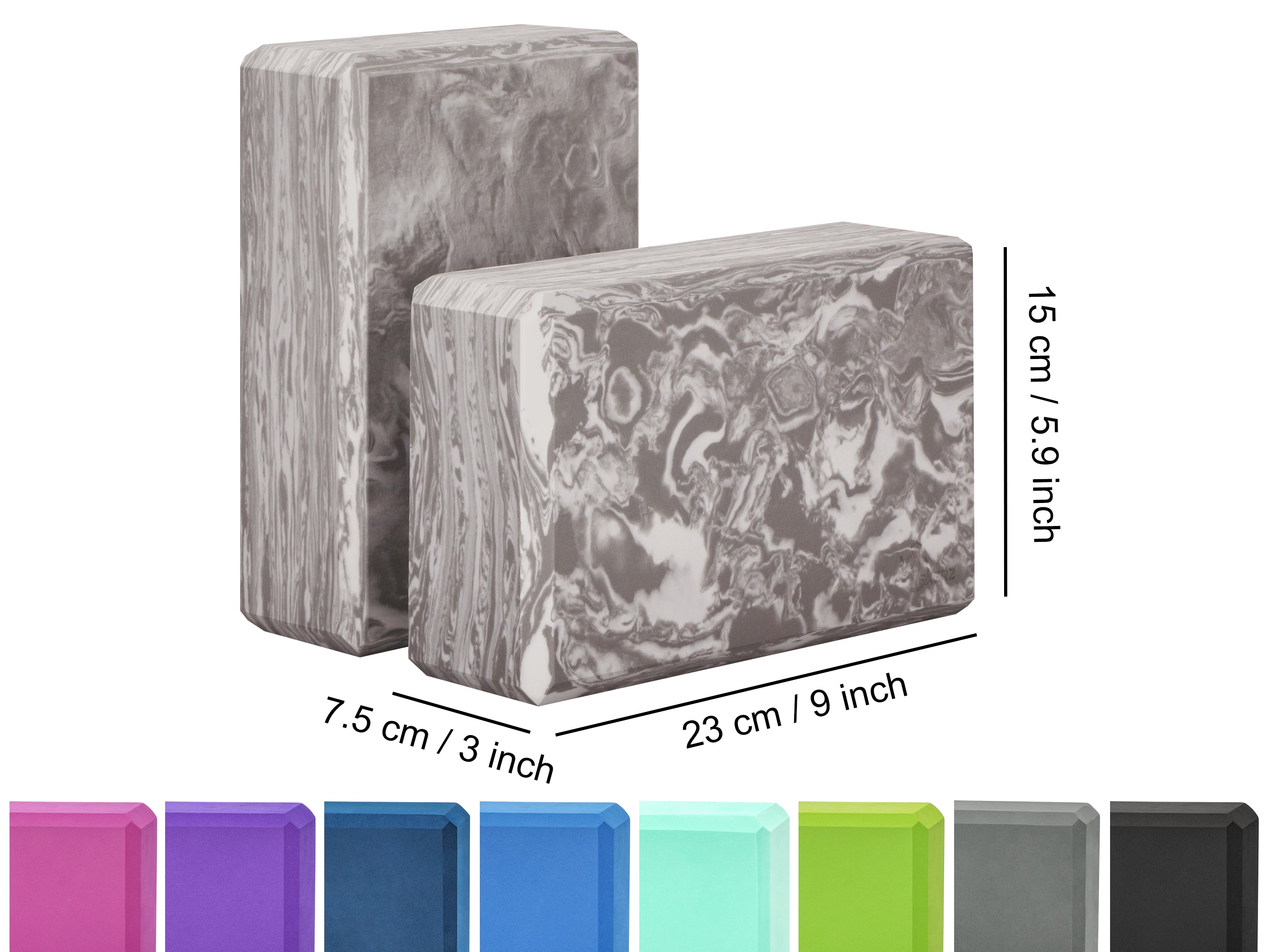 EXERZ Yoga Blocks – 2pcs, Anti-Slip, High Density, Travel-Friendly Pilates Bricks