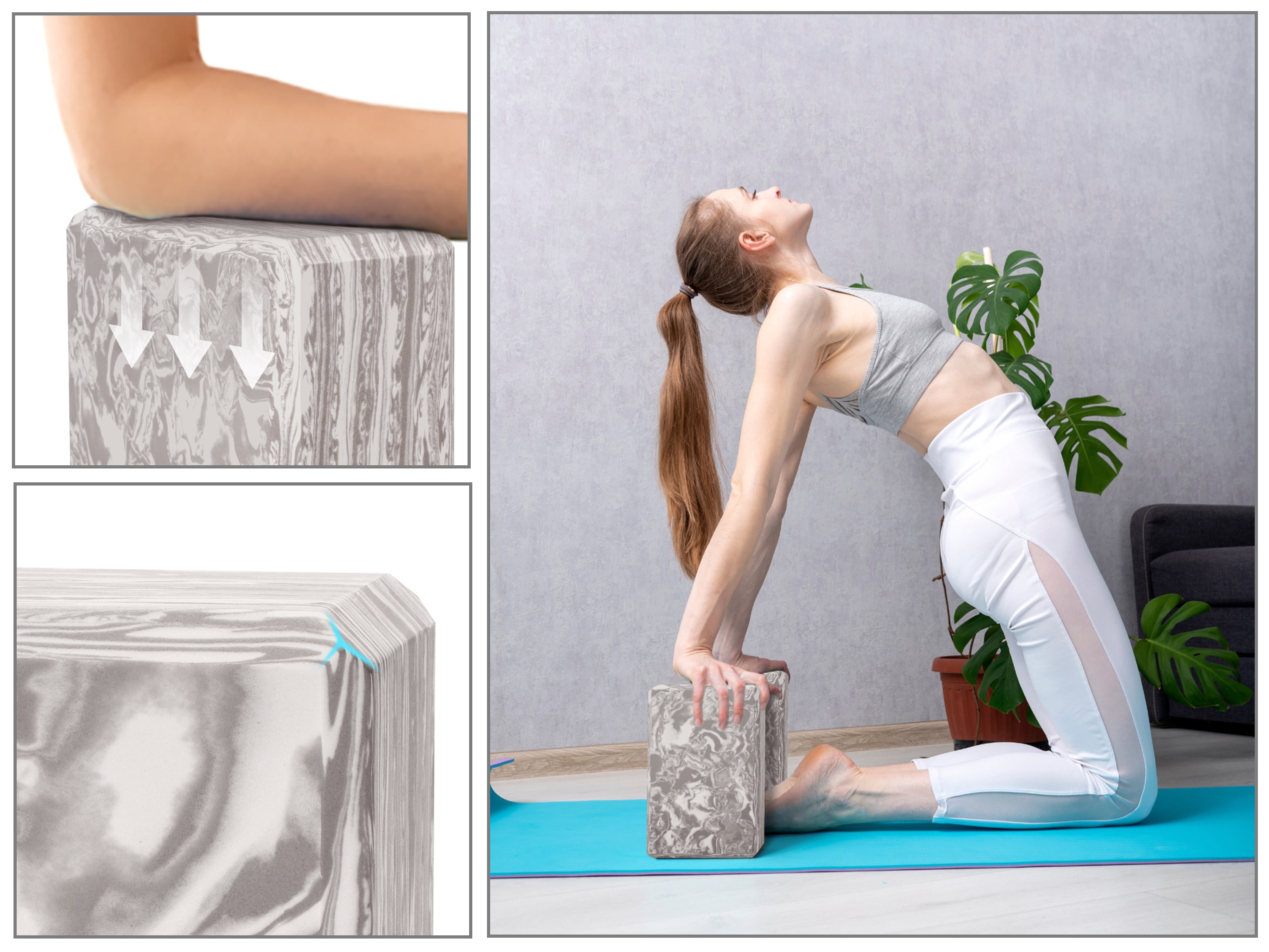 EXERZ Yoga Blocks – 2pcs, Anti-Slip, High Density, Travel-Friendly Pilates Bricks