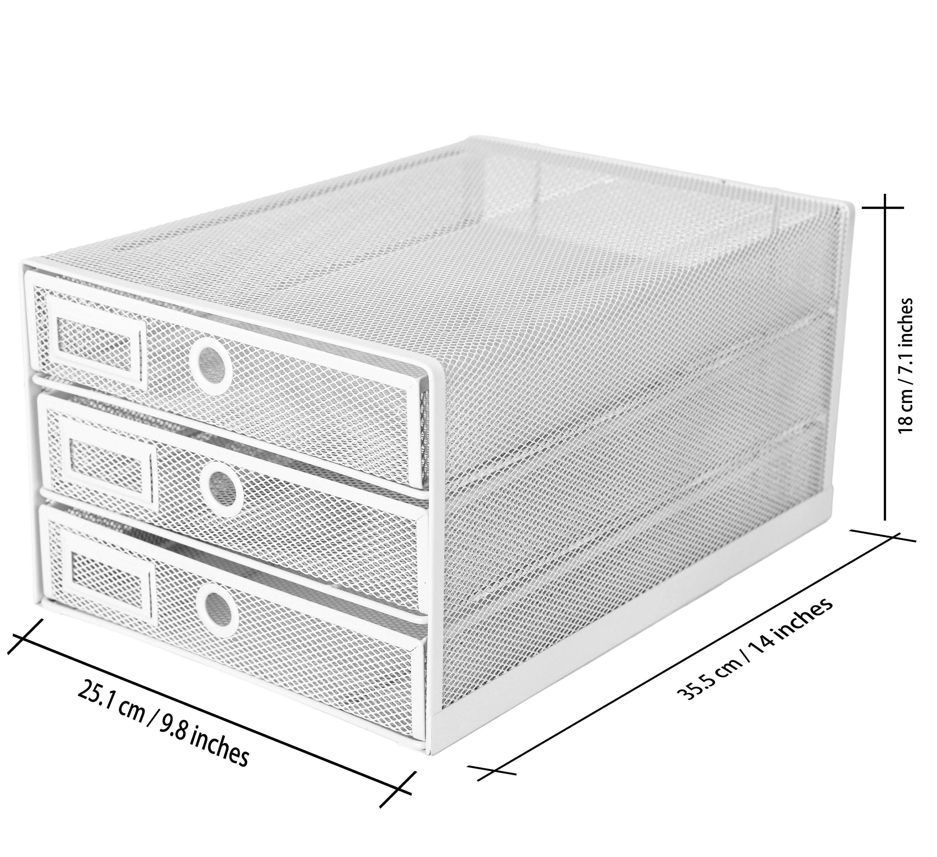 EXERZ Paper Sorter 3 Tier Drawers A4 / Multifunctional Desk Organiser/Letter Tray