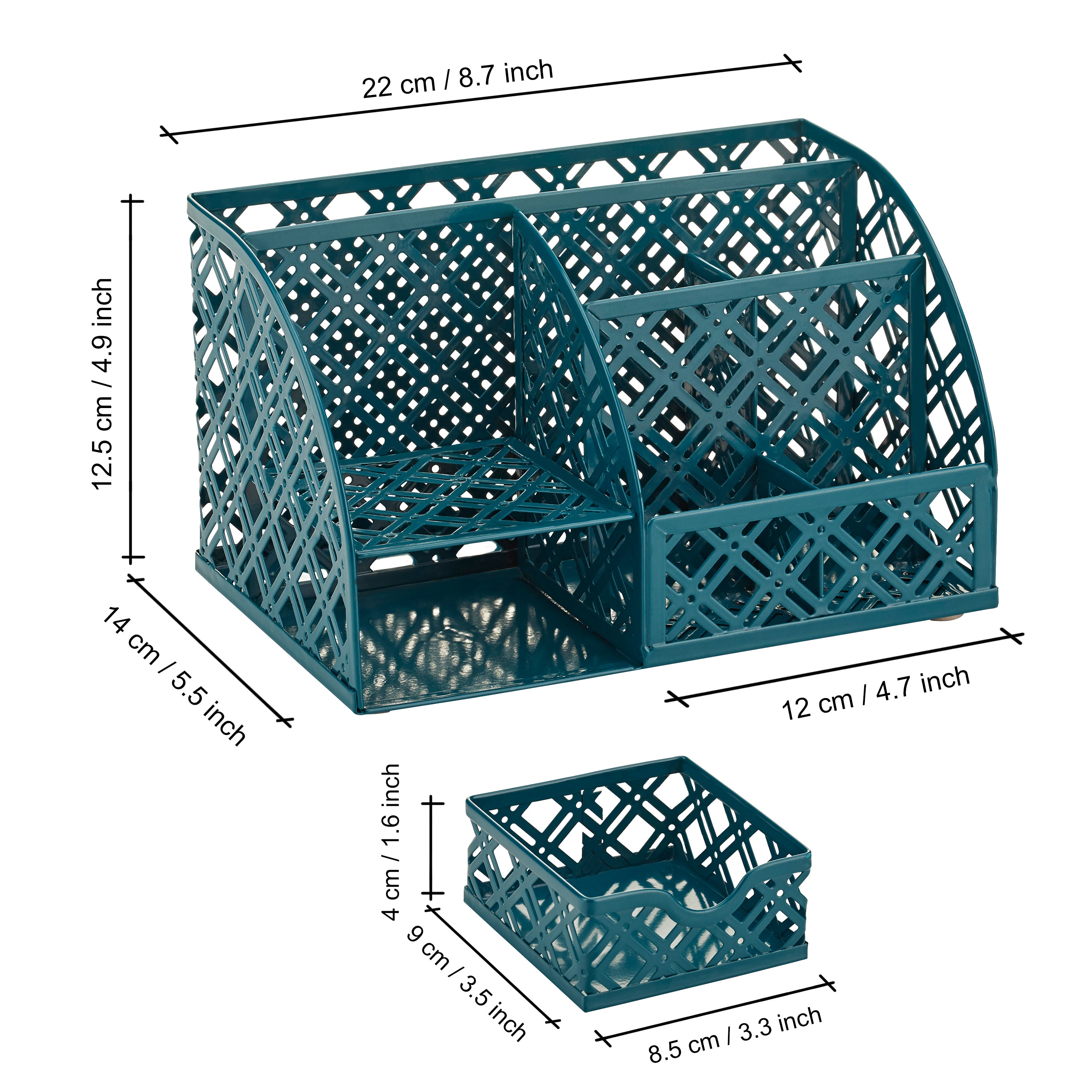 EXERZ Mesh Metal Desk Organiser – 7 Compartments, Multifunctional