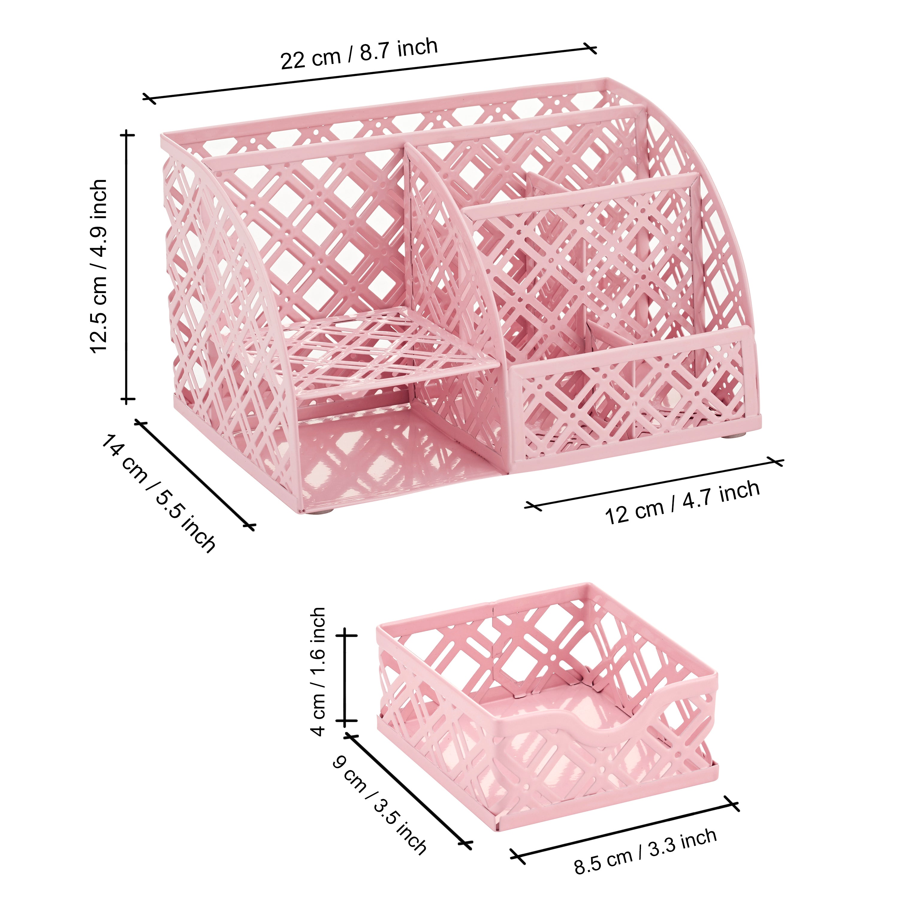 EXERZ Mesh Metal Desk Organiser – 7 Compartments, Multifunctional