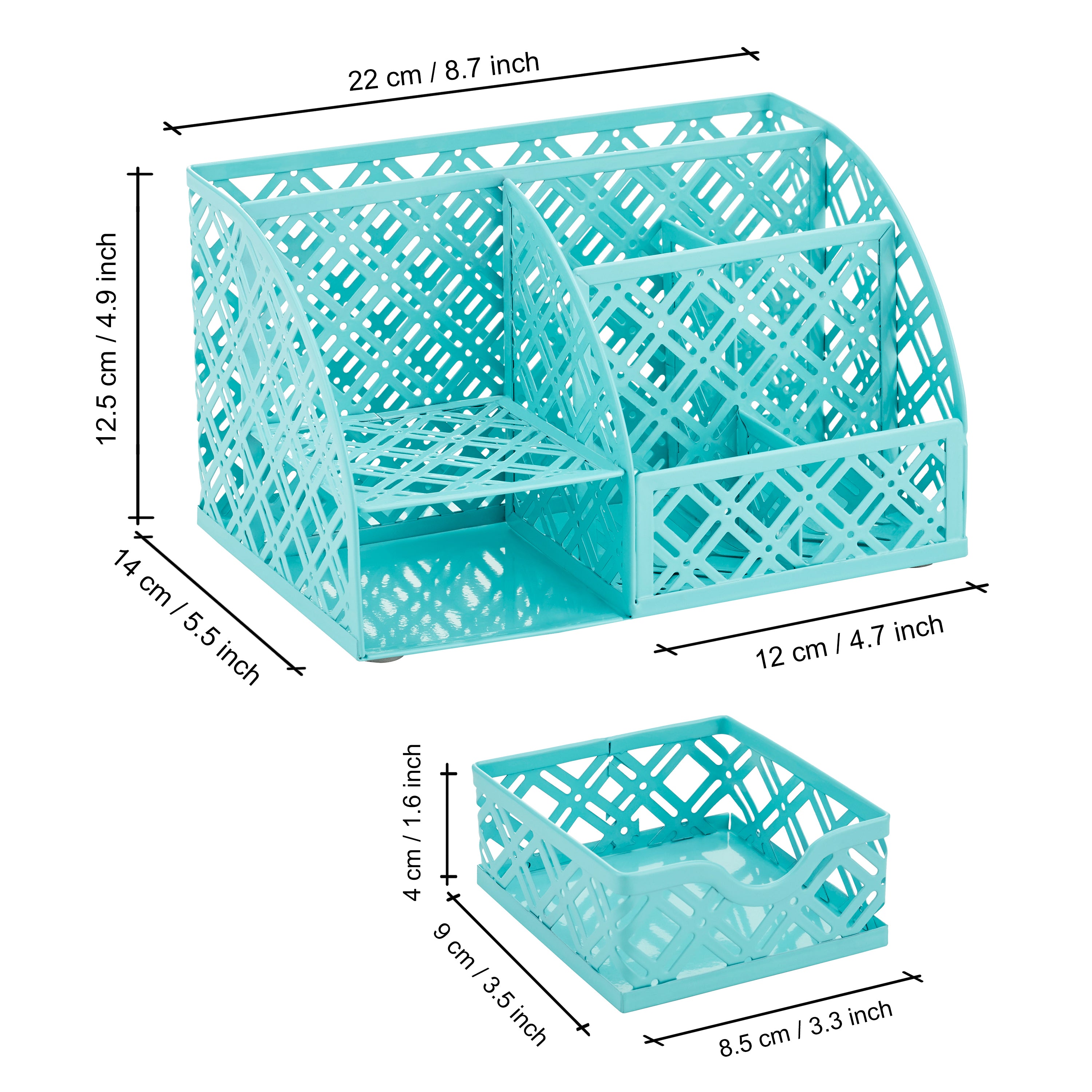 EXERZ Mesh Metal Desk Organiser – 7 Compartments, Multifunctional