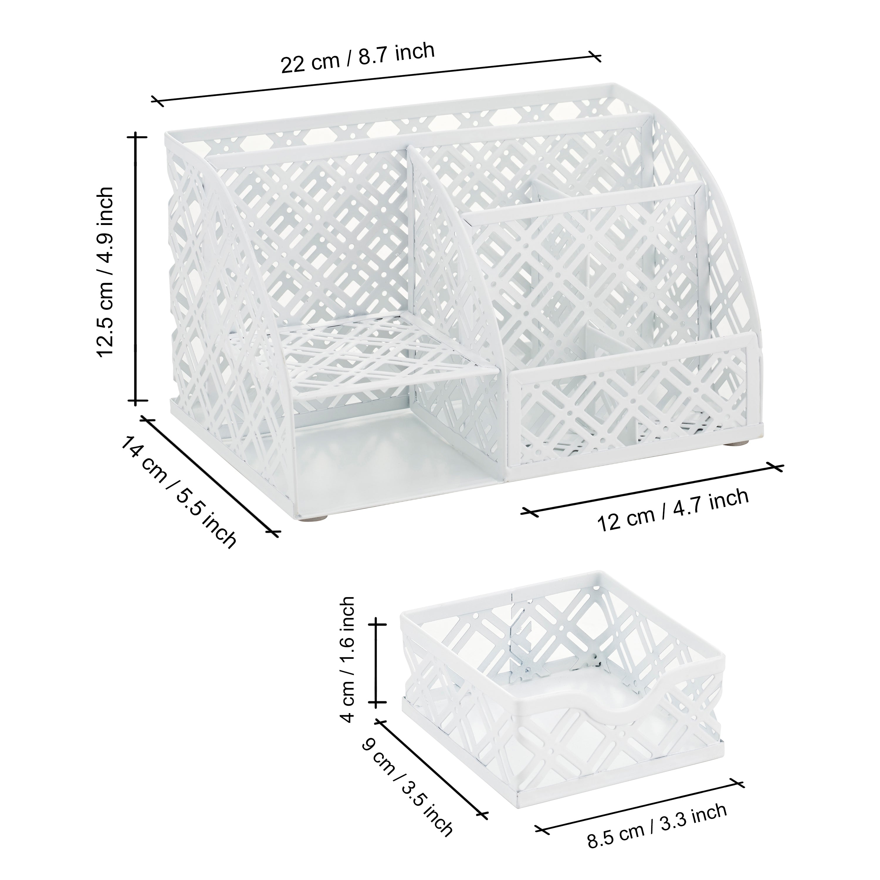 EXERZ Mesh Metal Desk Organiser – 7 Compartments, Multifunctional