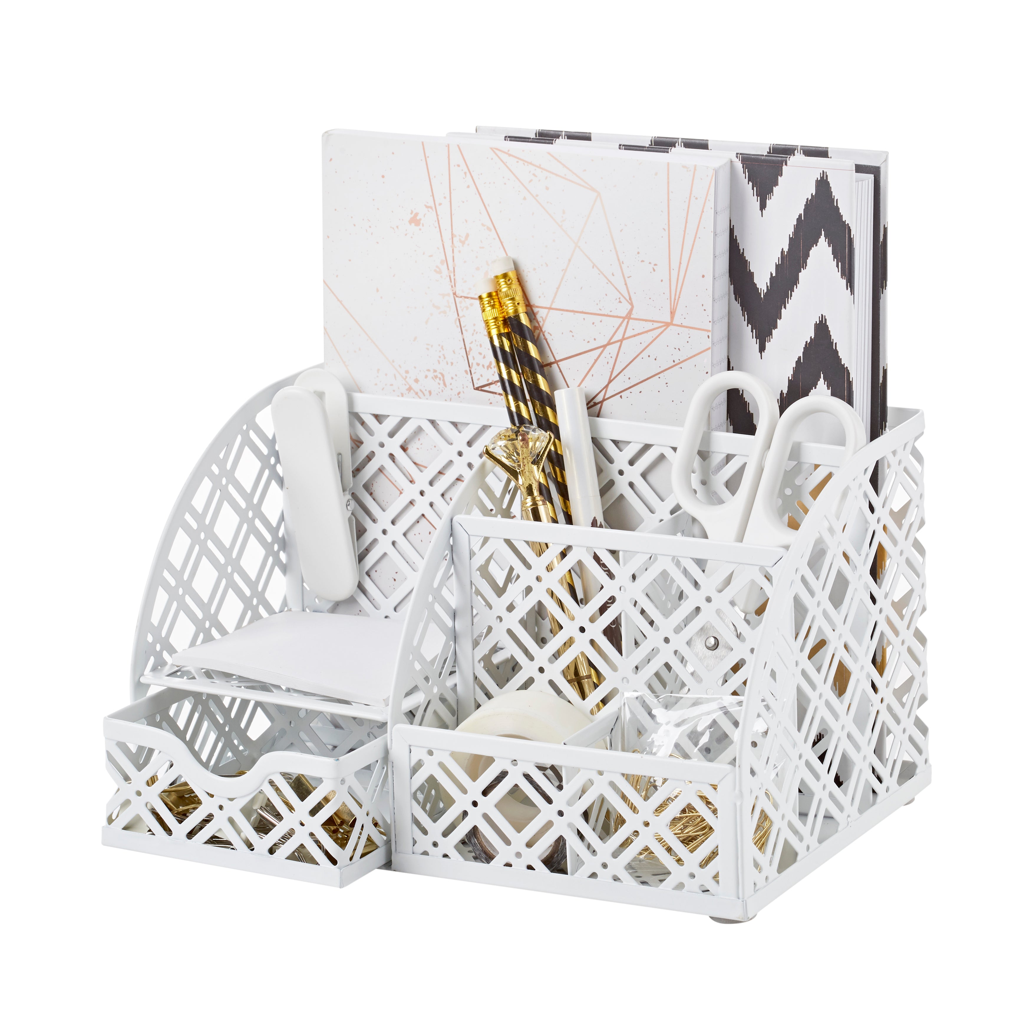 EXERZ Mesh Metal Desk Organiser – 7 Compartments, Multifunctional
