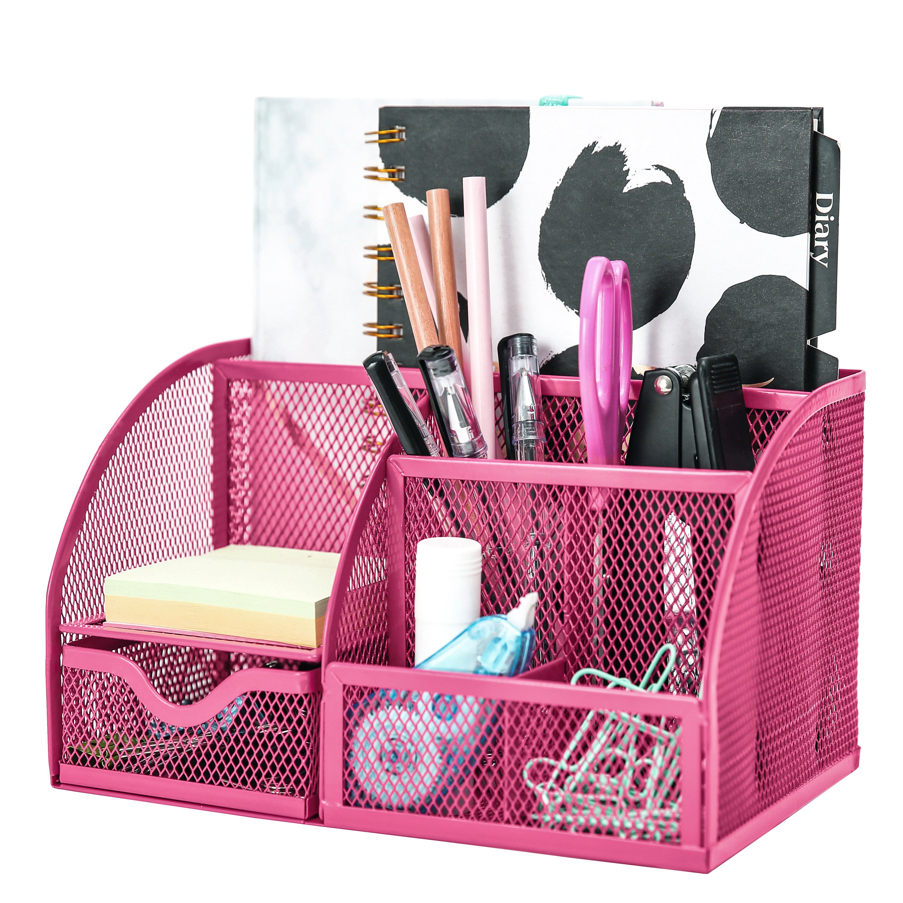 EXERZ Mesh Desk Organiser – 7 Compartments, Multifunctional Pencil Holder