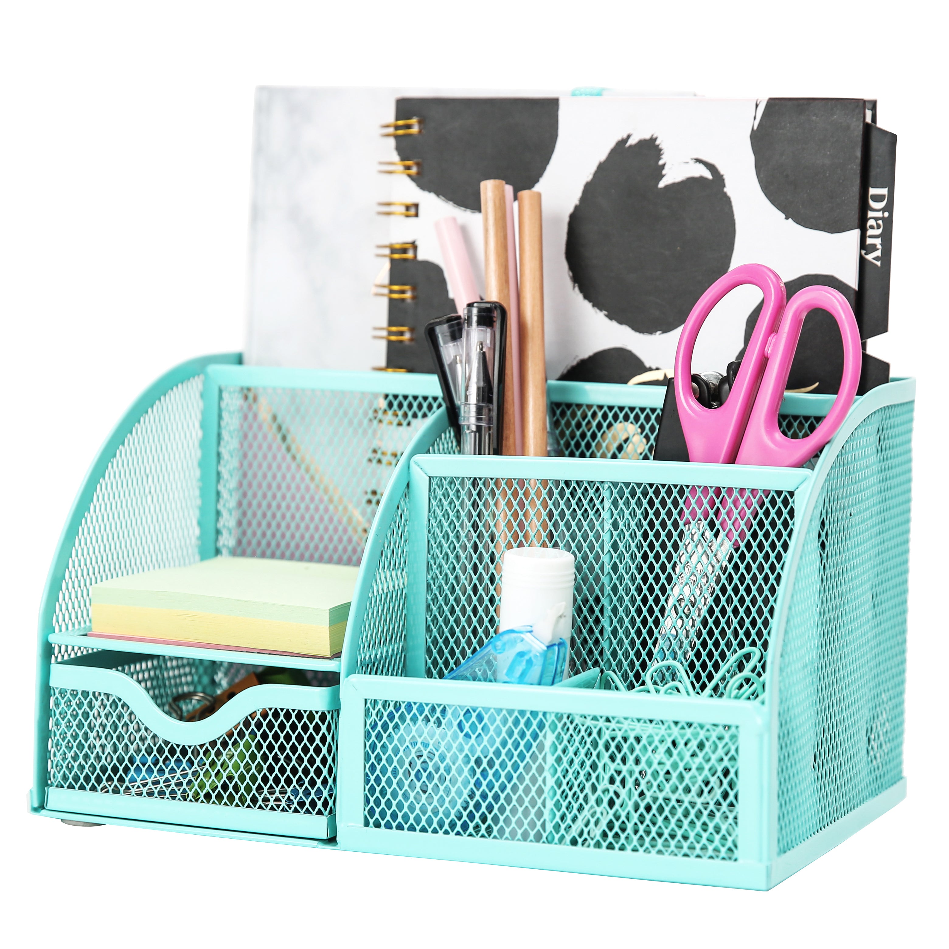 EXERZ Mesh Desk Organiser – 7 Compartments, Multifunctional Pencil Holder