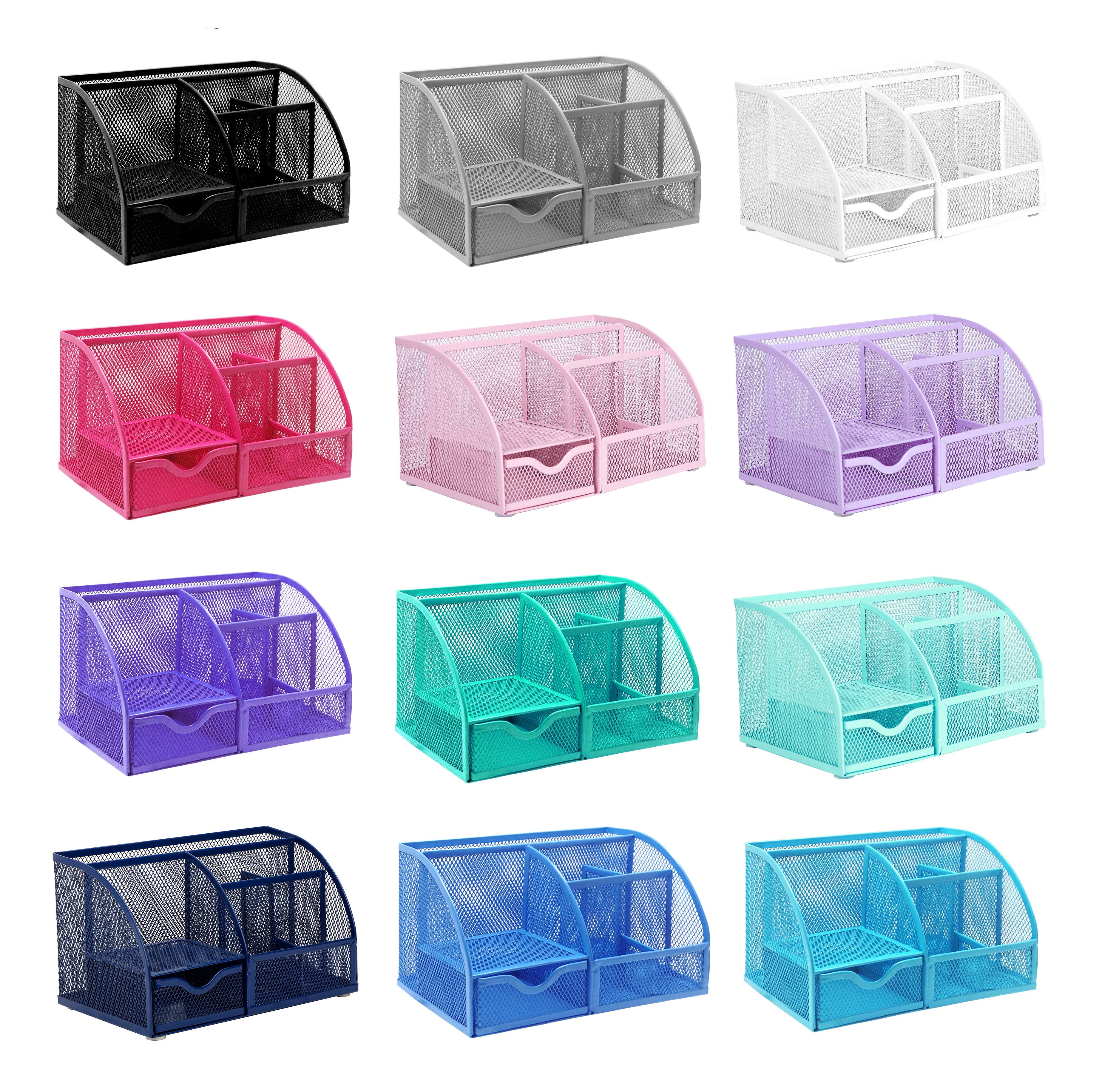 EXERZ Mesh Desk Organiser – 7 Compartments, Multifunctional Pencil Holder