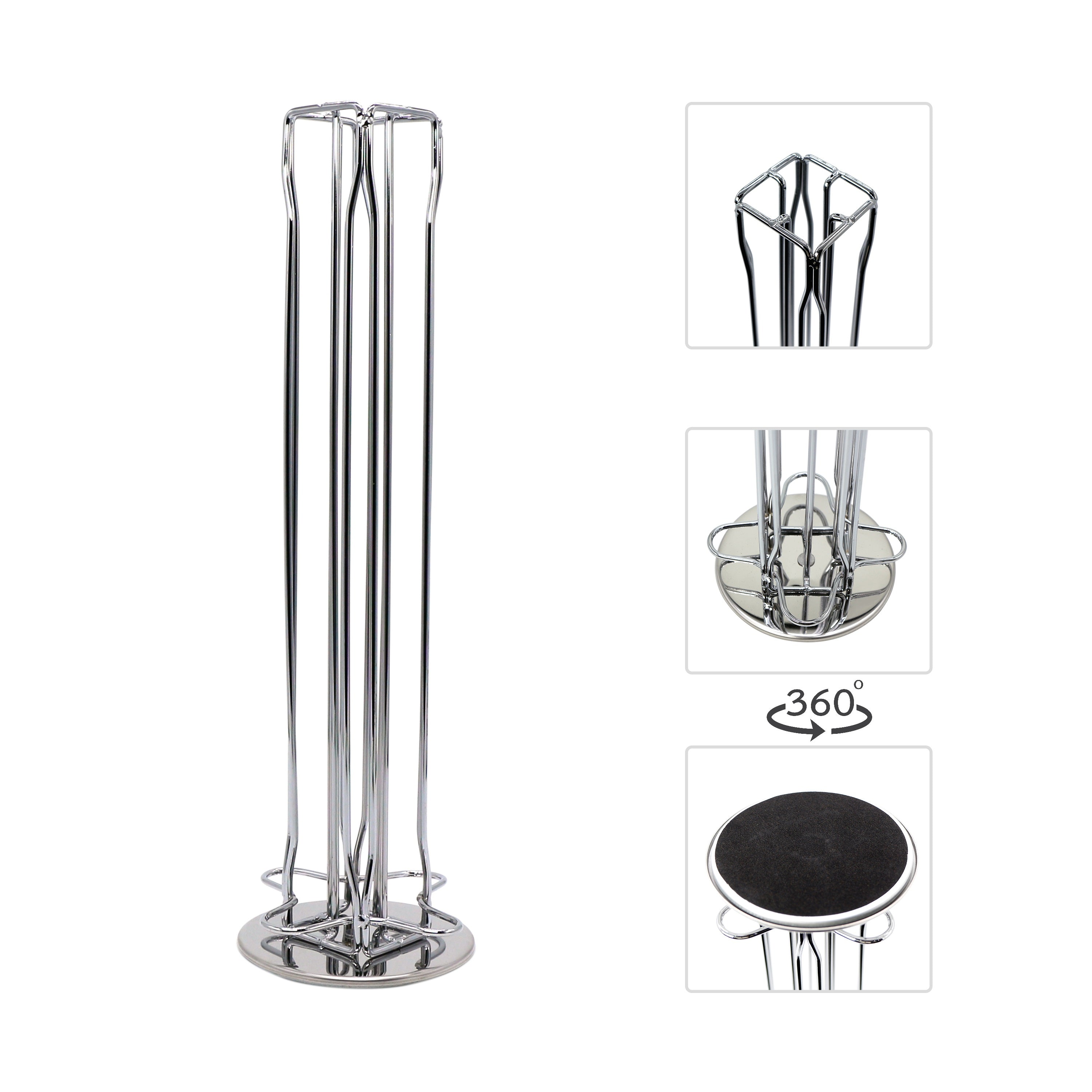 EXZACT Coffee Capsule Holder Compatible with Nespresso Classic(Silver Chrome)