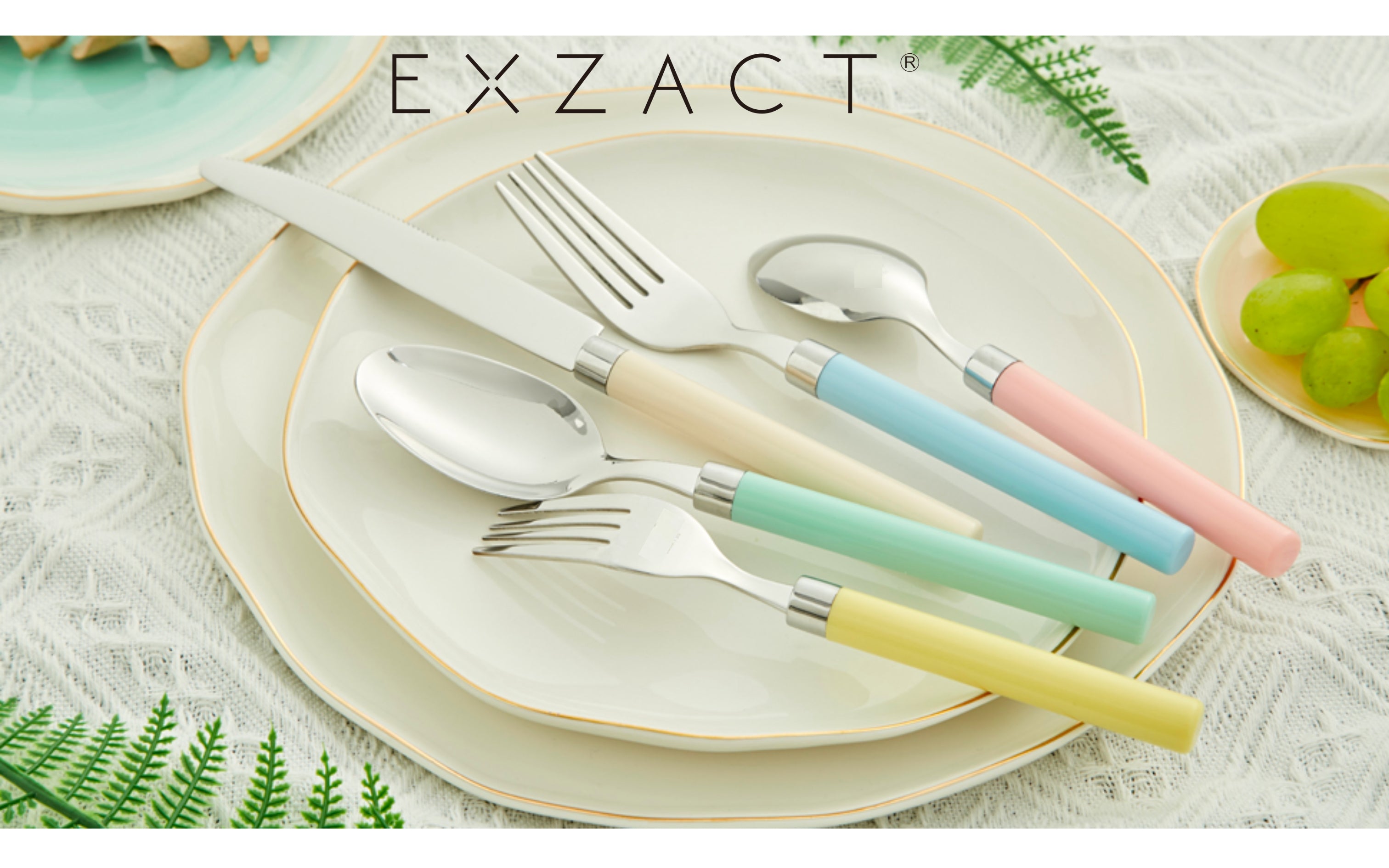 Exzact Cutlery Set 20pcs Stainless Steel - Mixed Coloured Handles