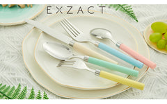 Exzact Cutlery Set 20pcs Stainless Steel - Mixed Coloured Handles