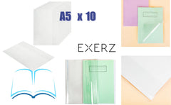 EXERZ A5 Exercise Book Covers 20 Pack Clear PVC for Notebooks