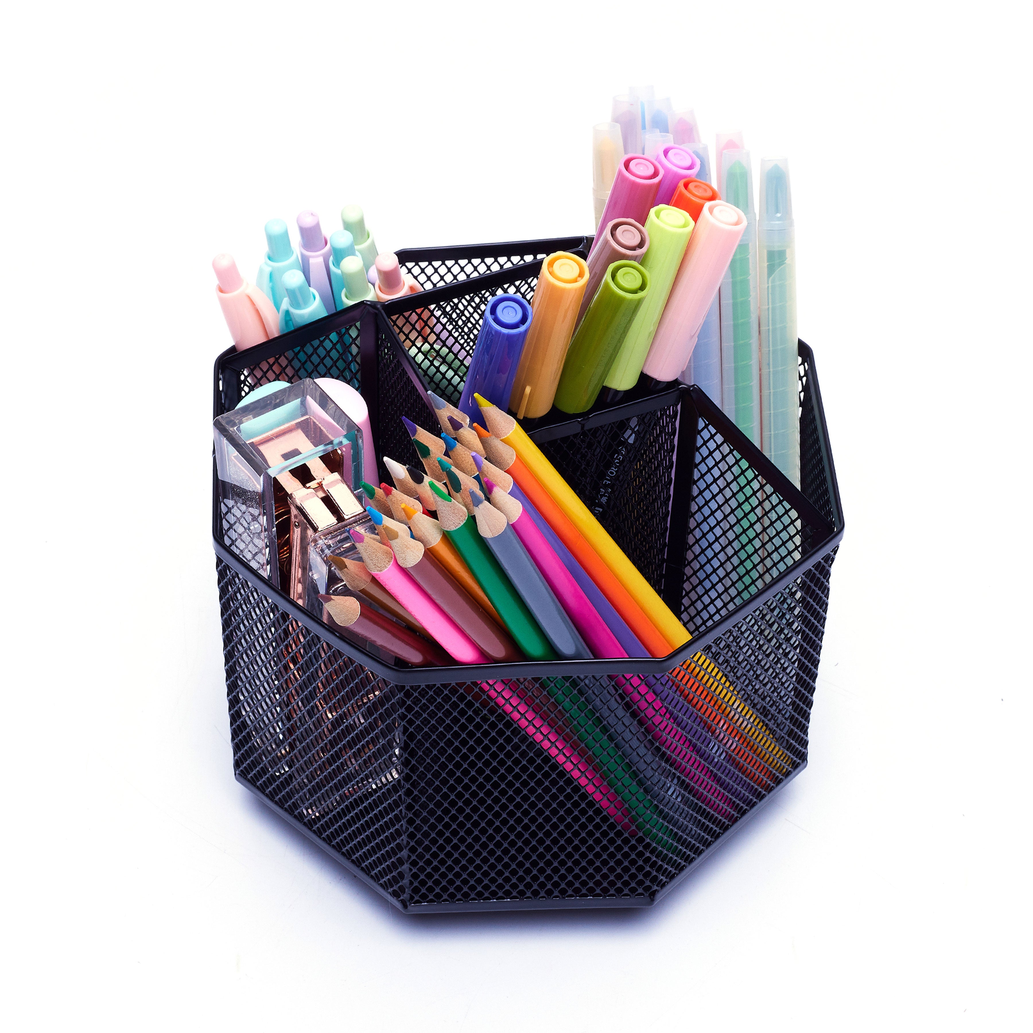 EXERZ Desk Organiser/Pencil Holder/Multifunctional 360 Rotating