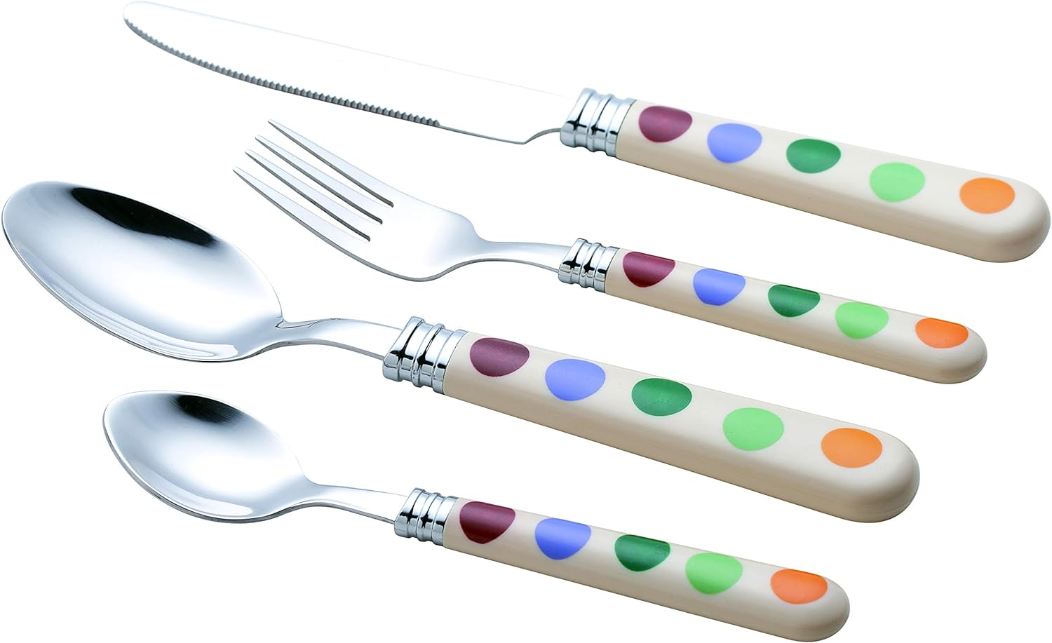 Exzact Cutlery Polka Dots Stainless Steel - Dishwasher Safe