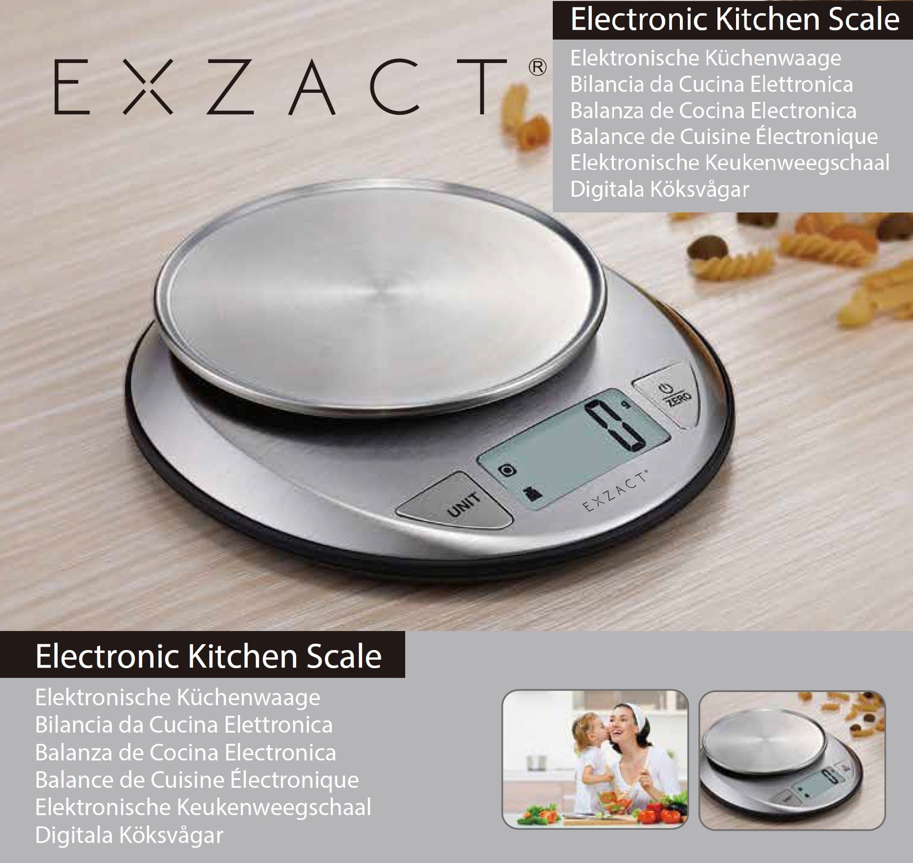 Exzact Digital Kitchen Scale- Stainless Steel- Capacity 5kgs