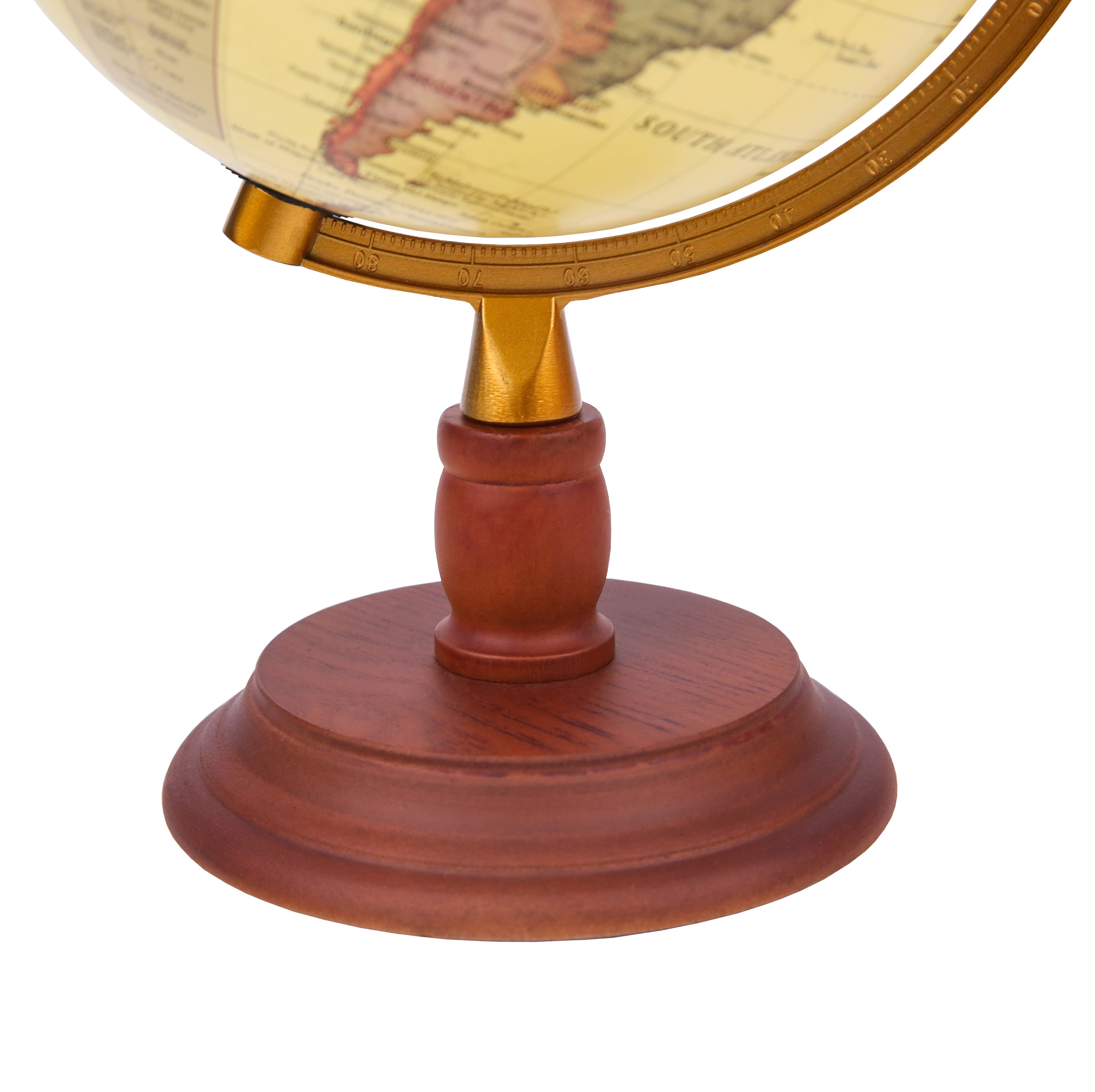 EXERZ  Antique Globe With a Wood Base - World Globe Rotating Vintage Decorative