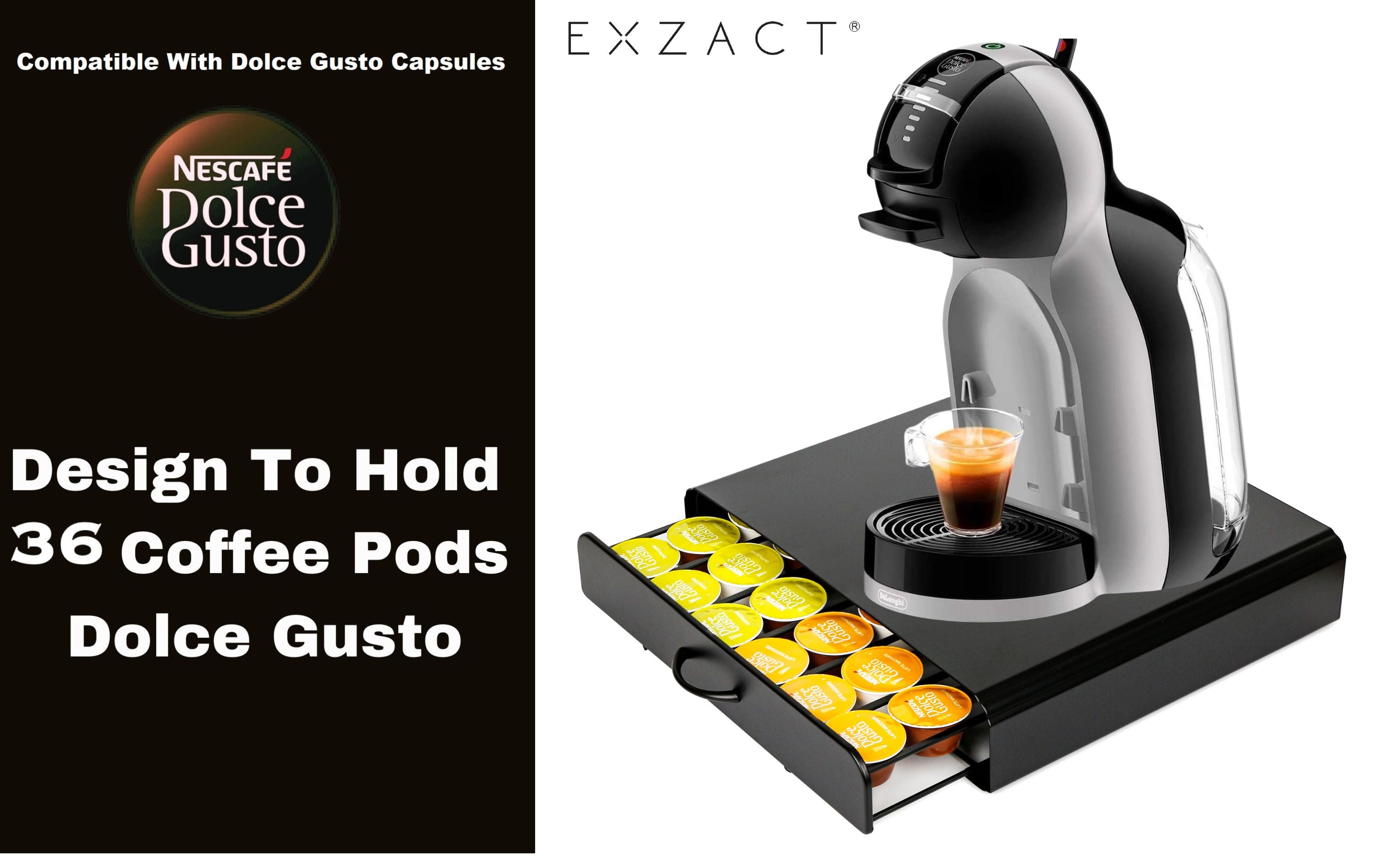 EXZACT Coffee Capsule Drawer, Compatible with Dolce Gusto,Capacity Max 36 pods