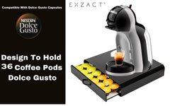 EXZACT Coffee Capsule Drawer, Compatible with Dolce Gusto,Capacity Max 36 pods