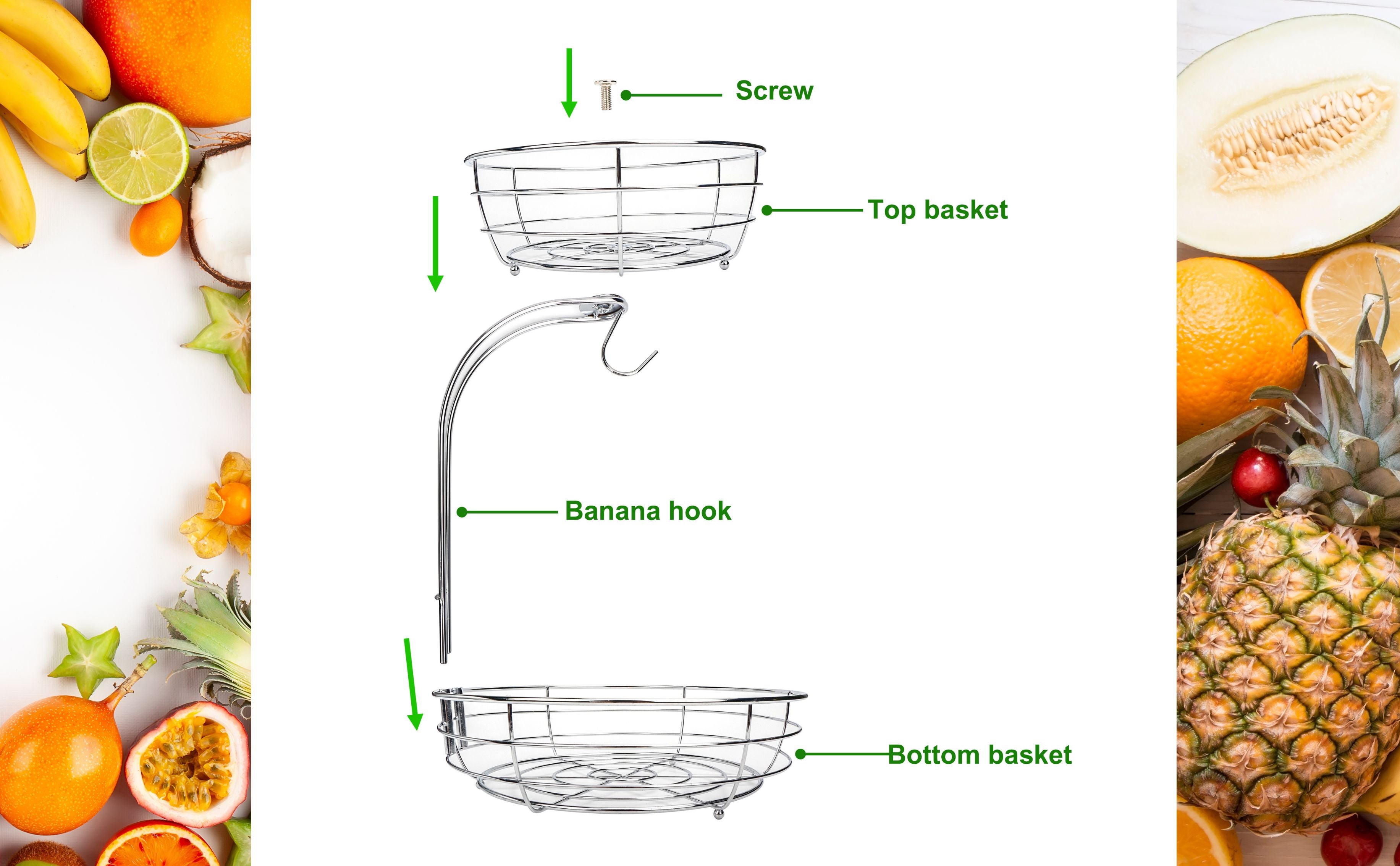 Fruit Basket With Banana Hook