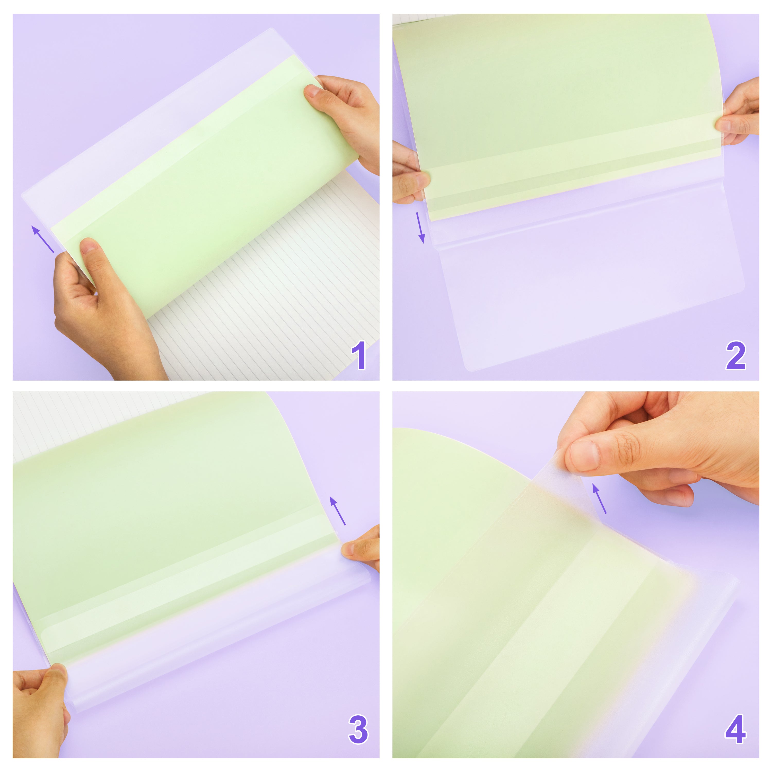 EXERZ A4 Book Covers 20 Pack Matt PVC Adjustable Sleeves for Notebooks