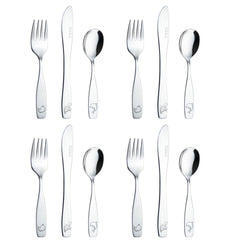 Exzact Children's Cutlery 12pcs Set Stainless Steel/Kids Cutlery