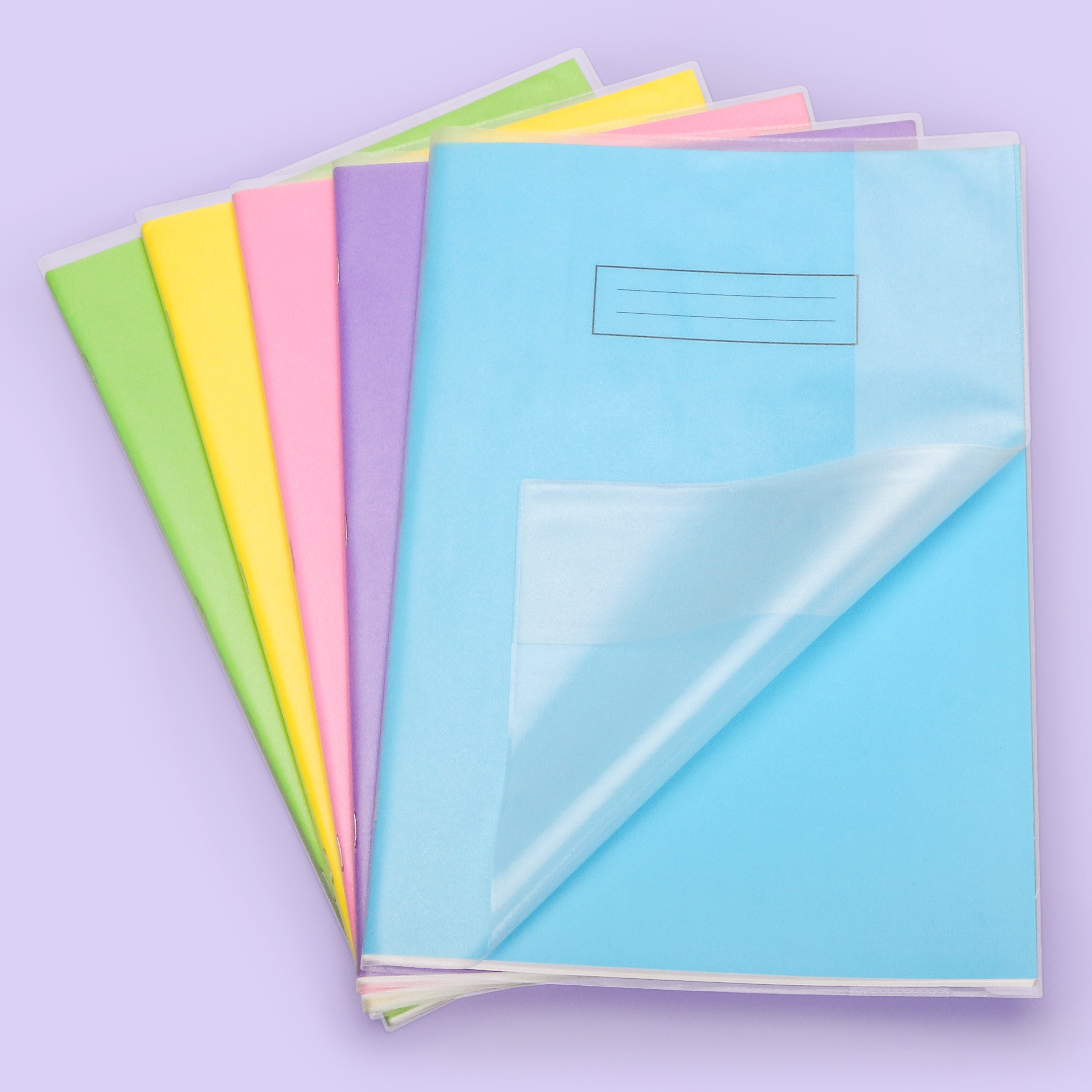 EXERZ A4 Book Covers 20 Pack Matt PVC Adjustable Sleeves for Notebooks