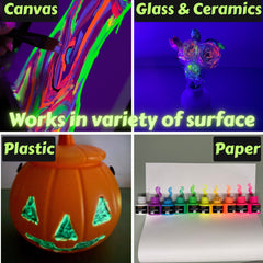 Artme Glow in the Dark Acrylic Paint Set – 10 Neon Colours x 20ml Tubes