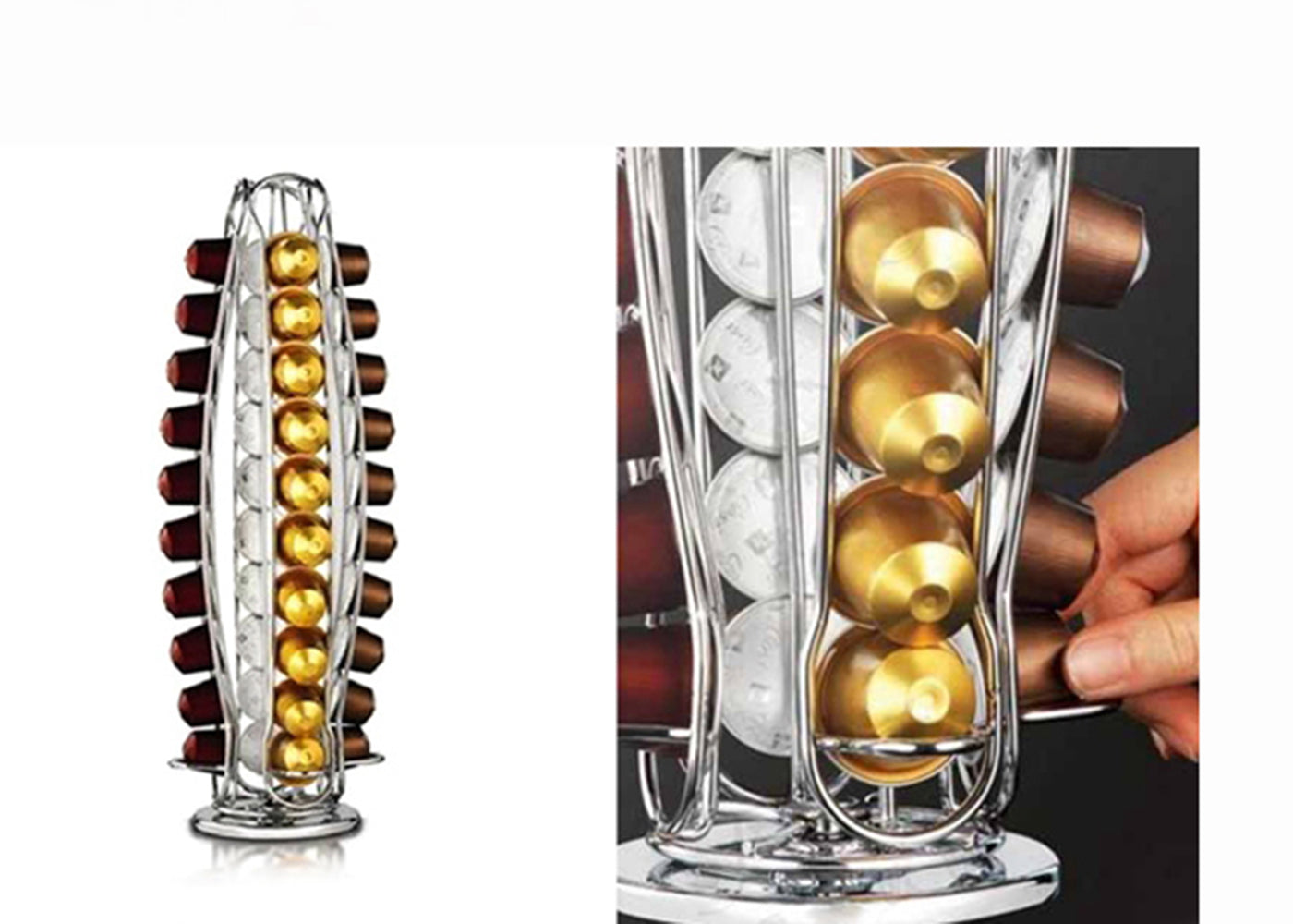 EXZACT Coffee Capsule Holder Compatible with Nespresso Classic (Max Capacity 40pcs)