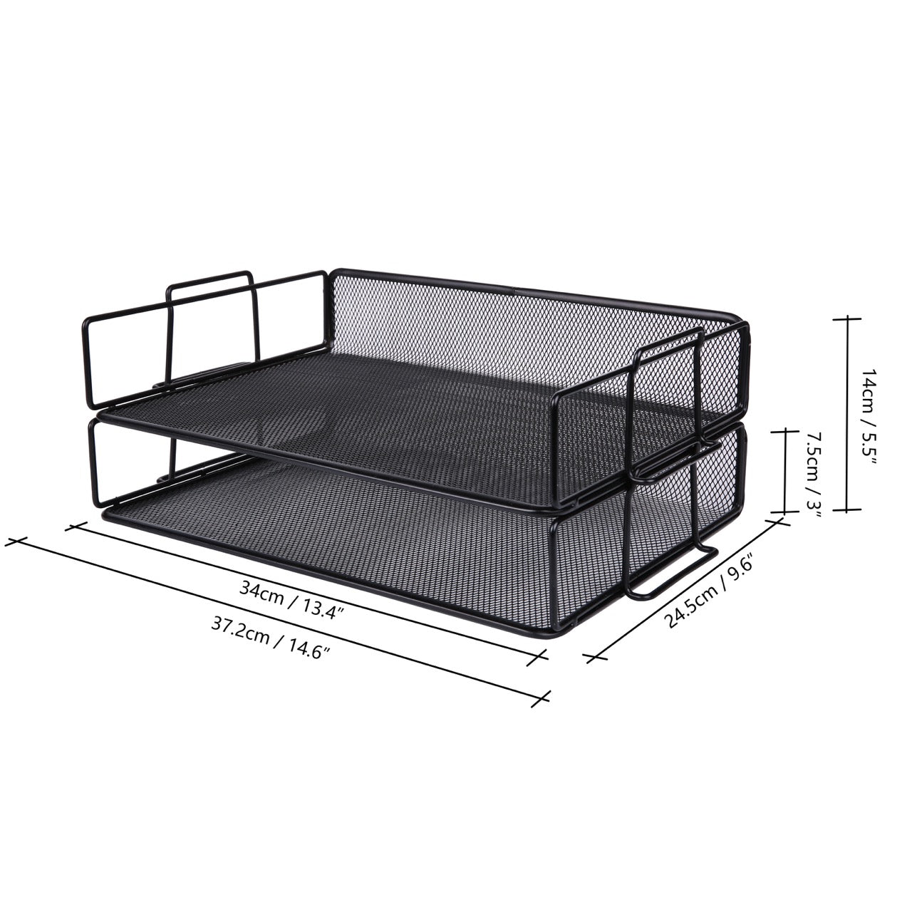 EXERZ Stackable Paper Sorters – 2pcs, 2-Tier Desk Organiser, Office/Home