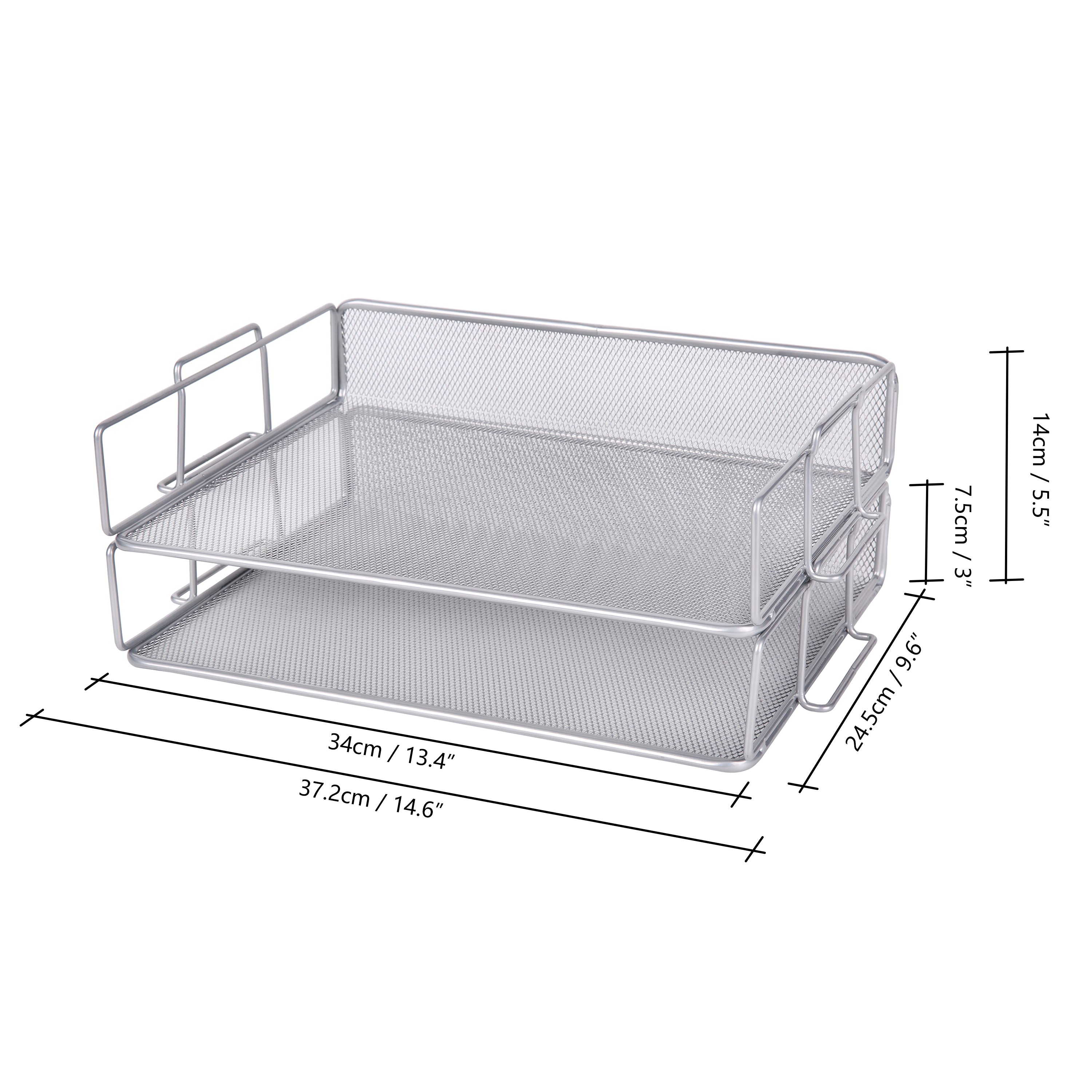 EXERZ Stackable Paper Sorters – 2pcs, 2-Tier Desk Organiser, Office/Home
