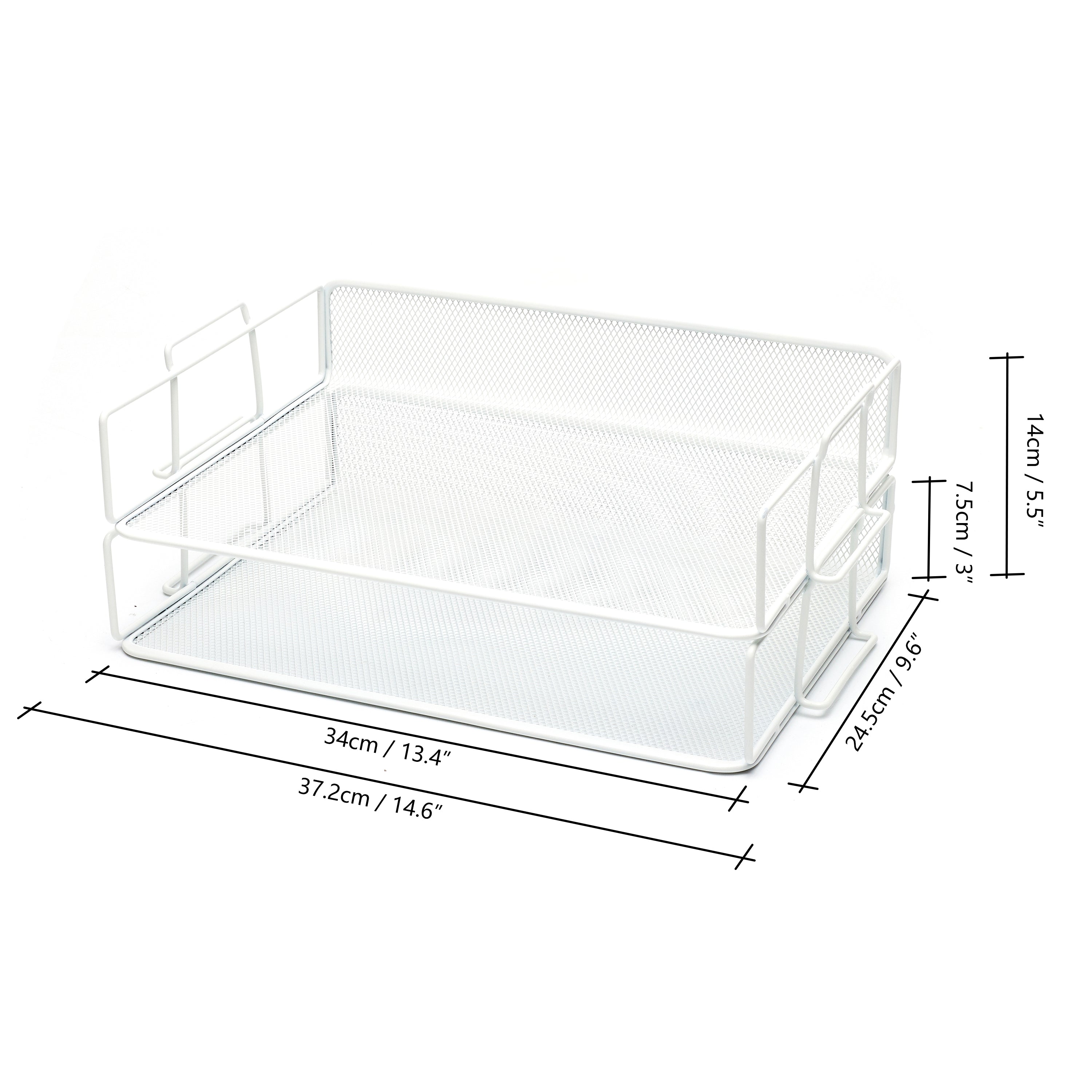 EXERZ Stackable Paper Sorters – 2pcs, 2-Tier Desk Organiser, Office/Home