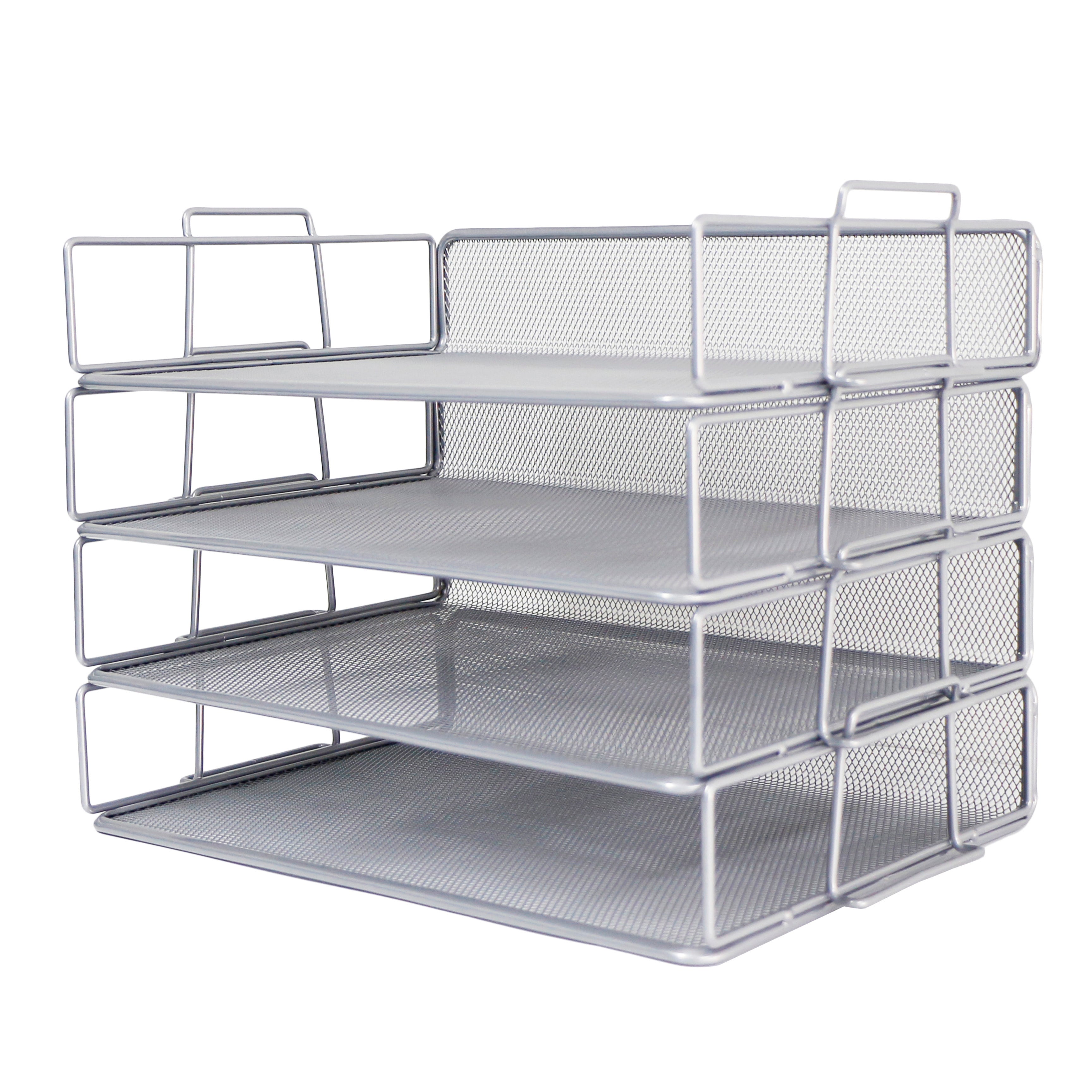 EXERZ Stackable Paper Sorters Letter Tray 4pcs, 4-Tier