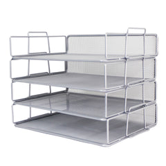 EXERZ Stackable Paper Sorters Letter Tray 4pcs, 4-Tier