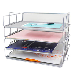 EXERZ Stackable Paper Sorters Letter Tray 4pcs, 4-Tier