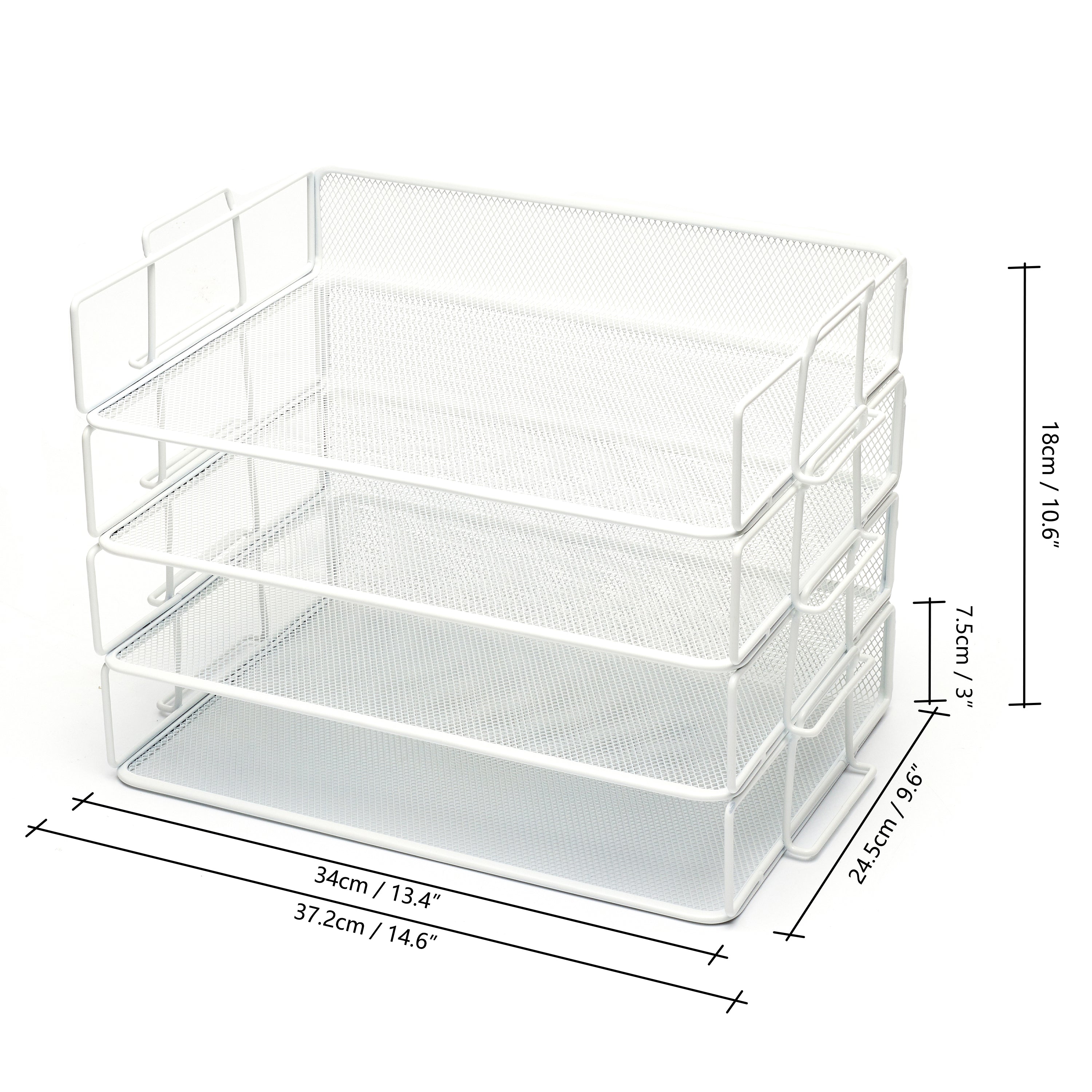 EXERZ Stackable Paper Sorters Letter Tray 4pcs, 4-Tier