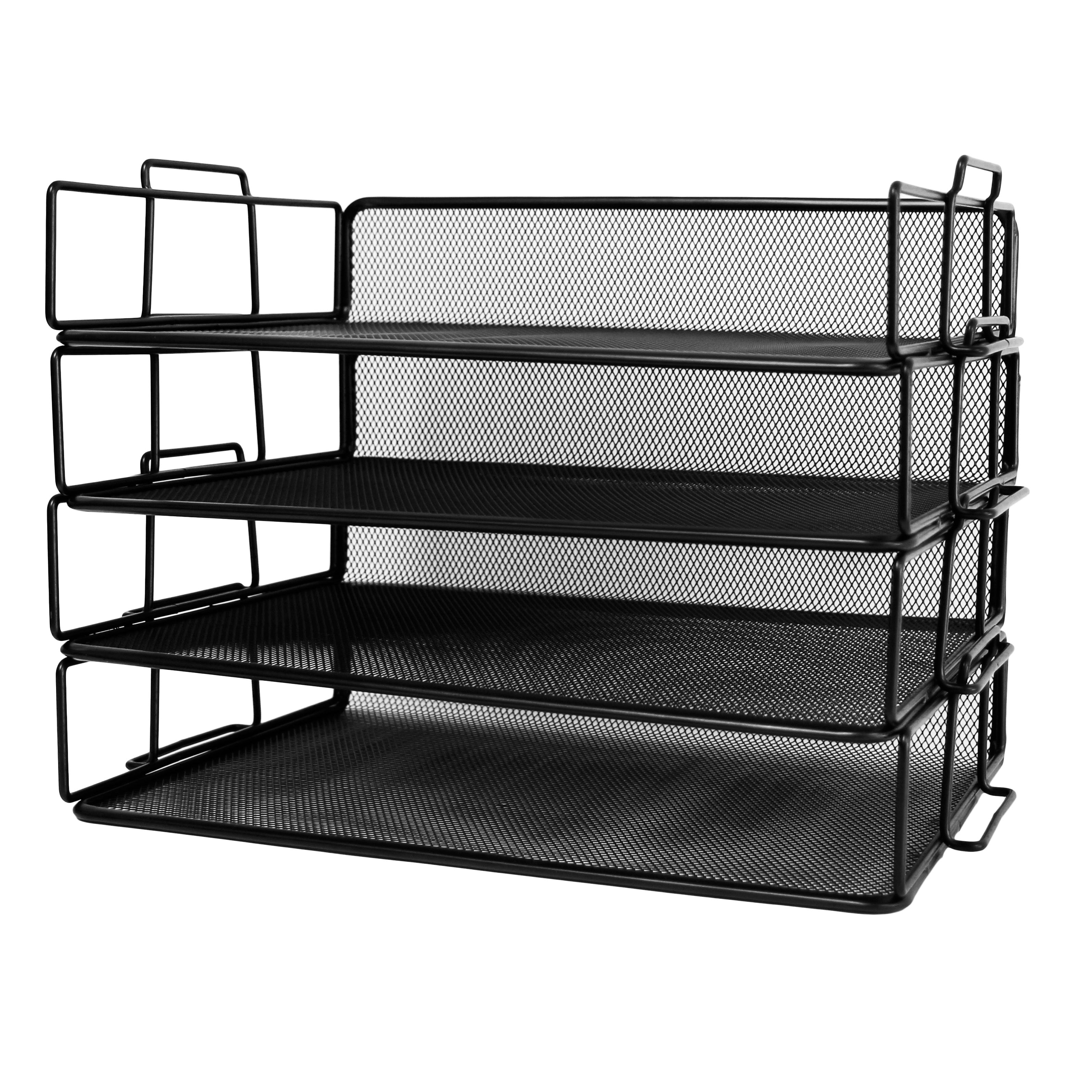 EXERZ Stackable Paper Sorters Letter Tray 4pcs, 4-Tier