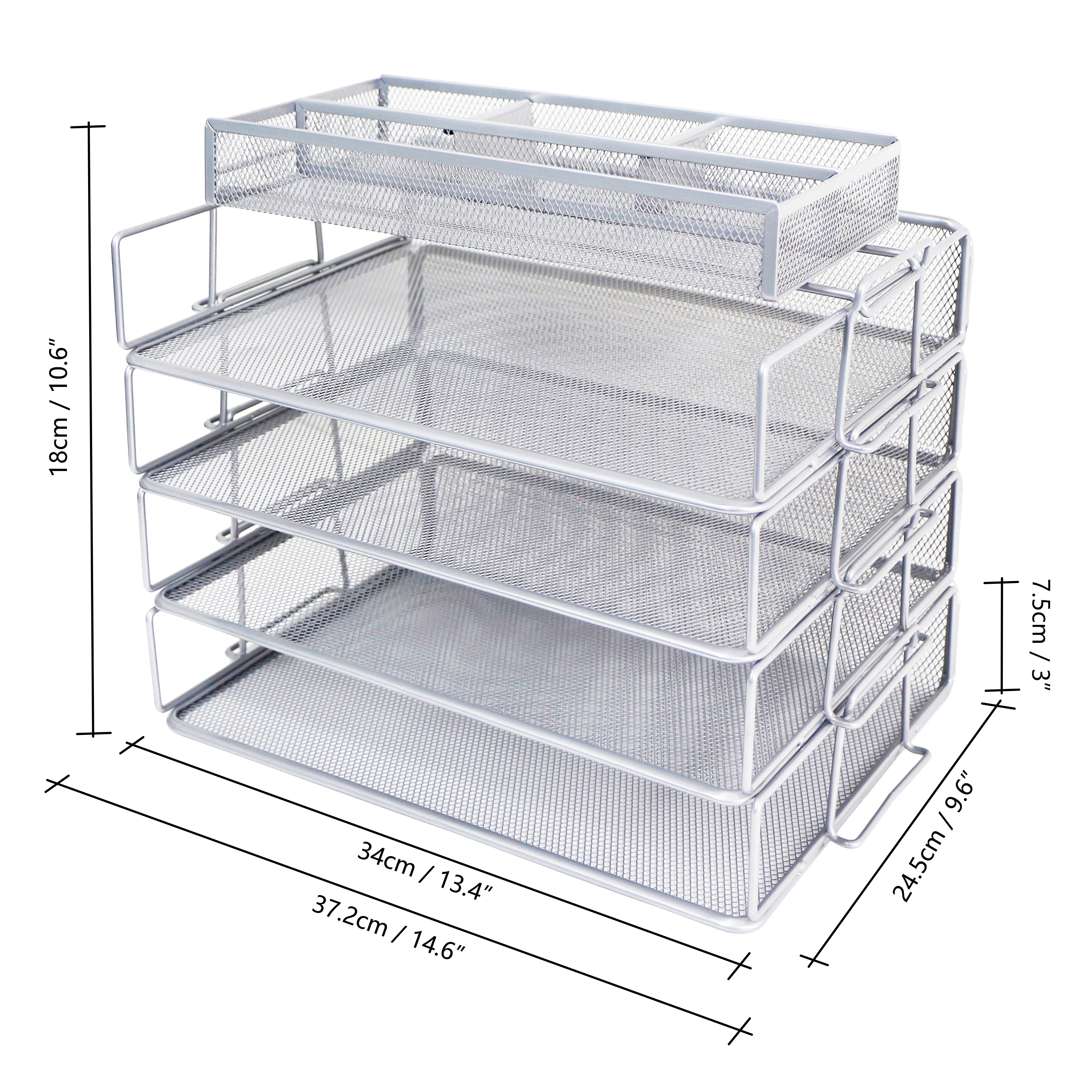 EXERZ Stackable Paper Sorters with Tray 5pcs