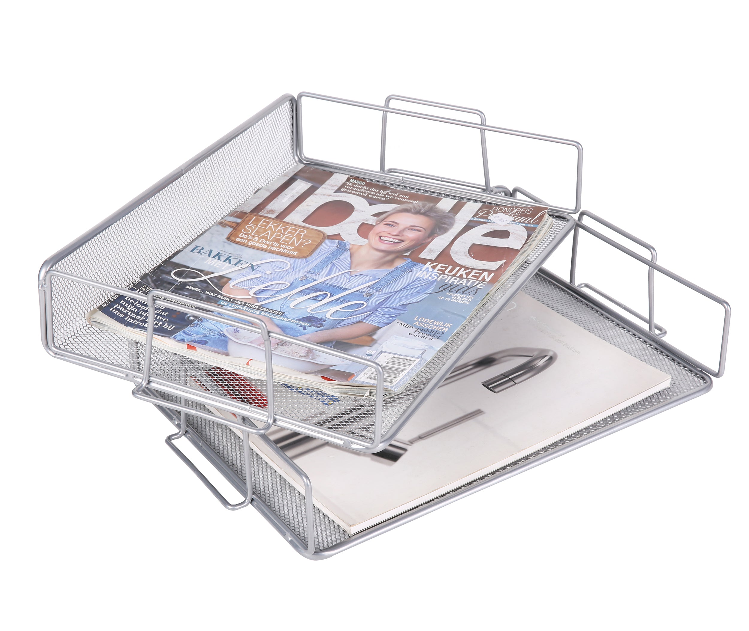 EXERZ Stackable Paper Sorters – 2pcs, 2-Tier Desk Organiser, Office/Home