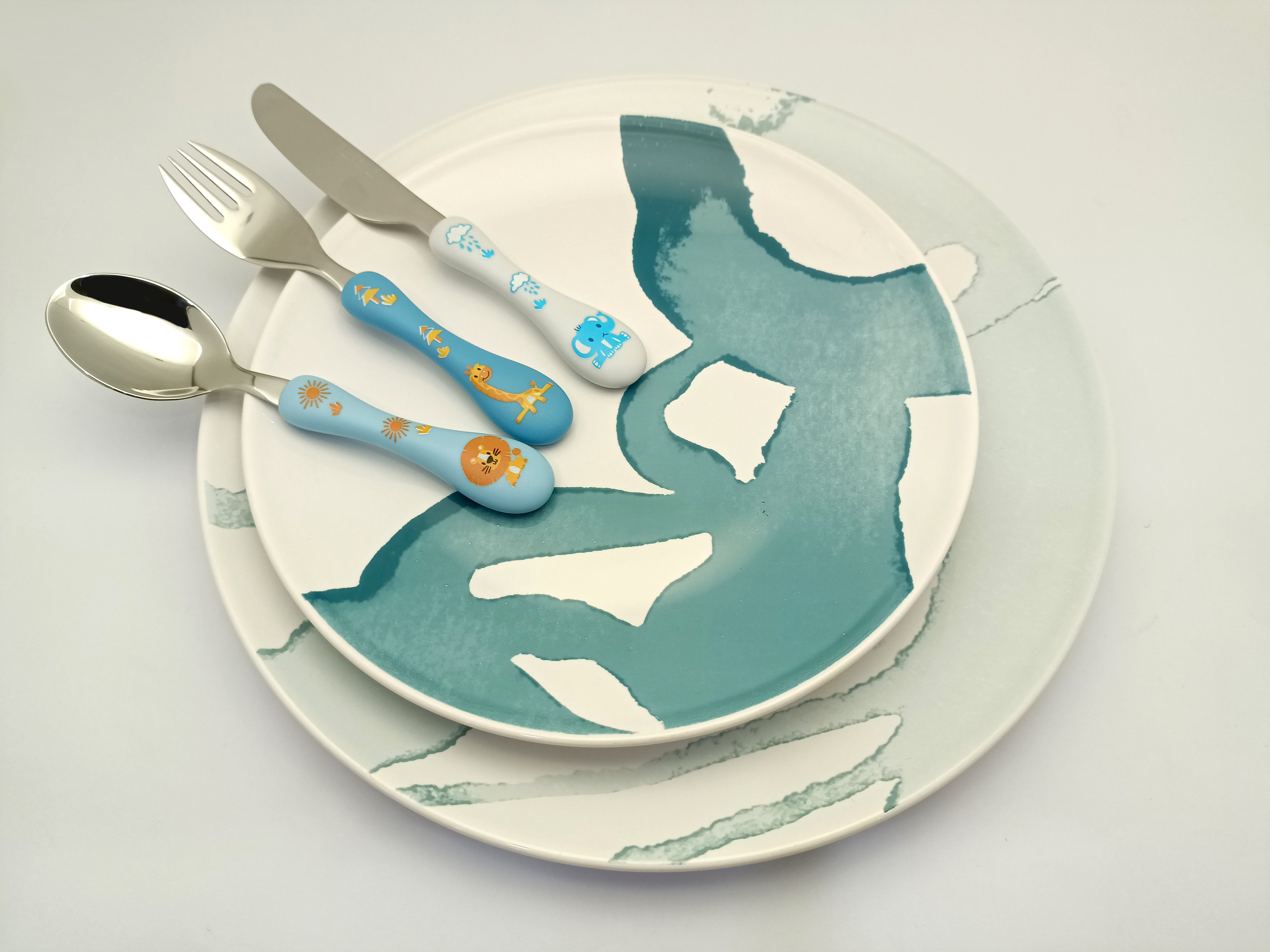 Exzact Children's Cutlery Stainless Steel 6pcs (Safari x 6)