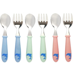 EXZACT Kids Cutlery 6pcs Stainless Steel 18/10 - Children's Cutlery Toddler 3 x Forks, 3 x Spoons
