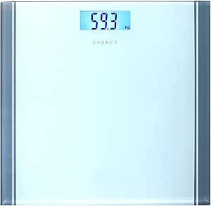 EXZACT High Precision Digital Bathroom Scale – Backlit LCD kg/st/lbs, White