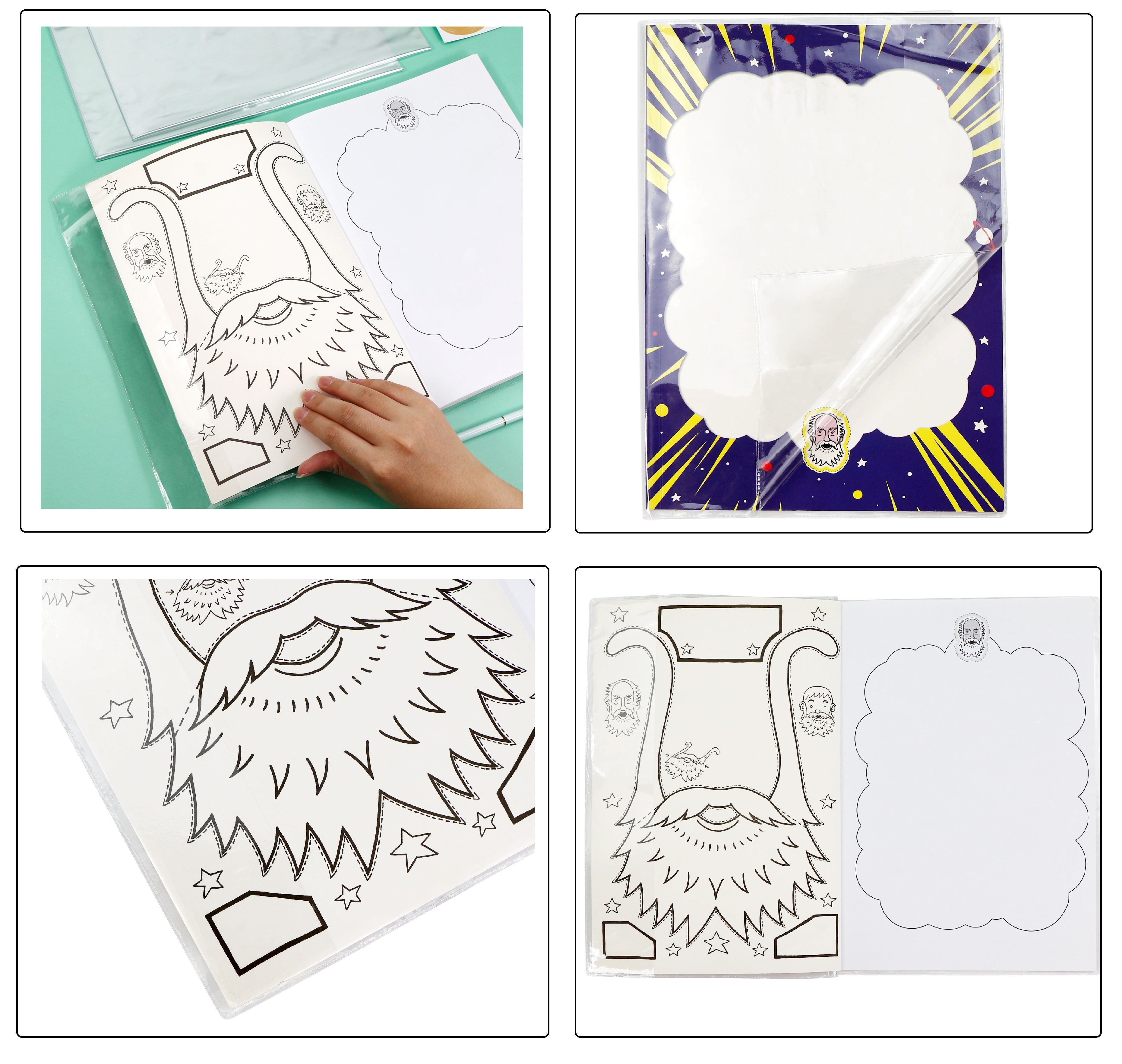 EXERZ A4 Clear Exercise Book Covers 20 Pack PVC Reusable Slip On Sleeves