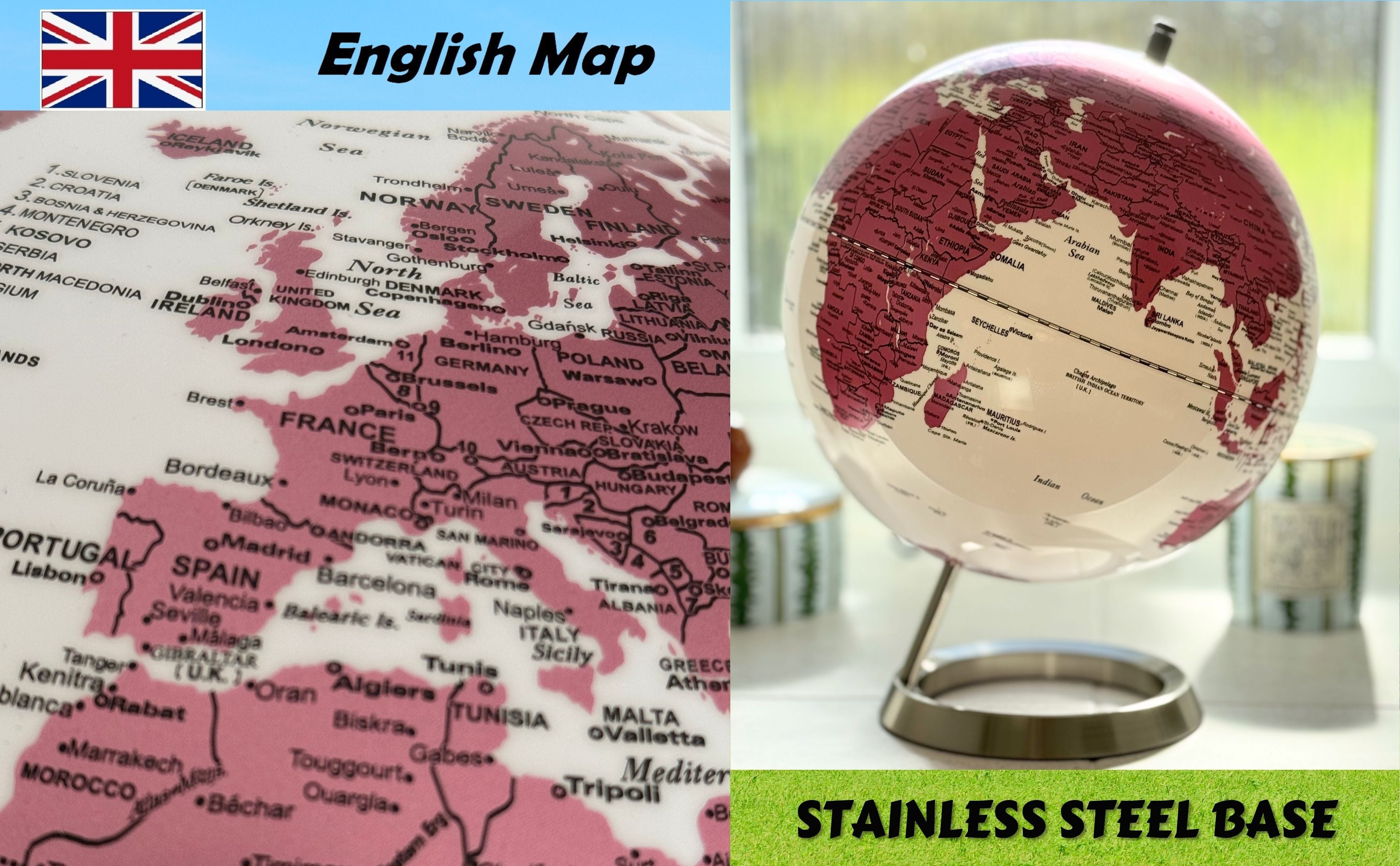 EXERZ 25cm World Globe - Perfect for Gifting