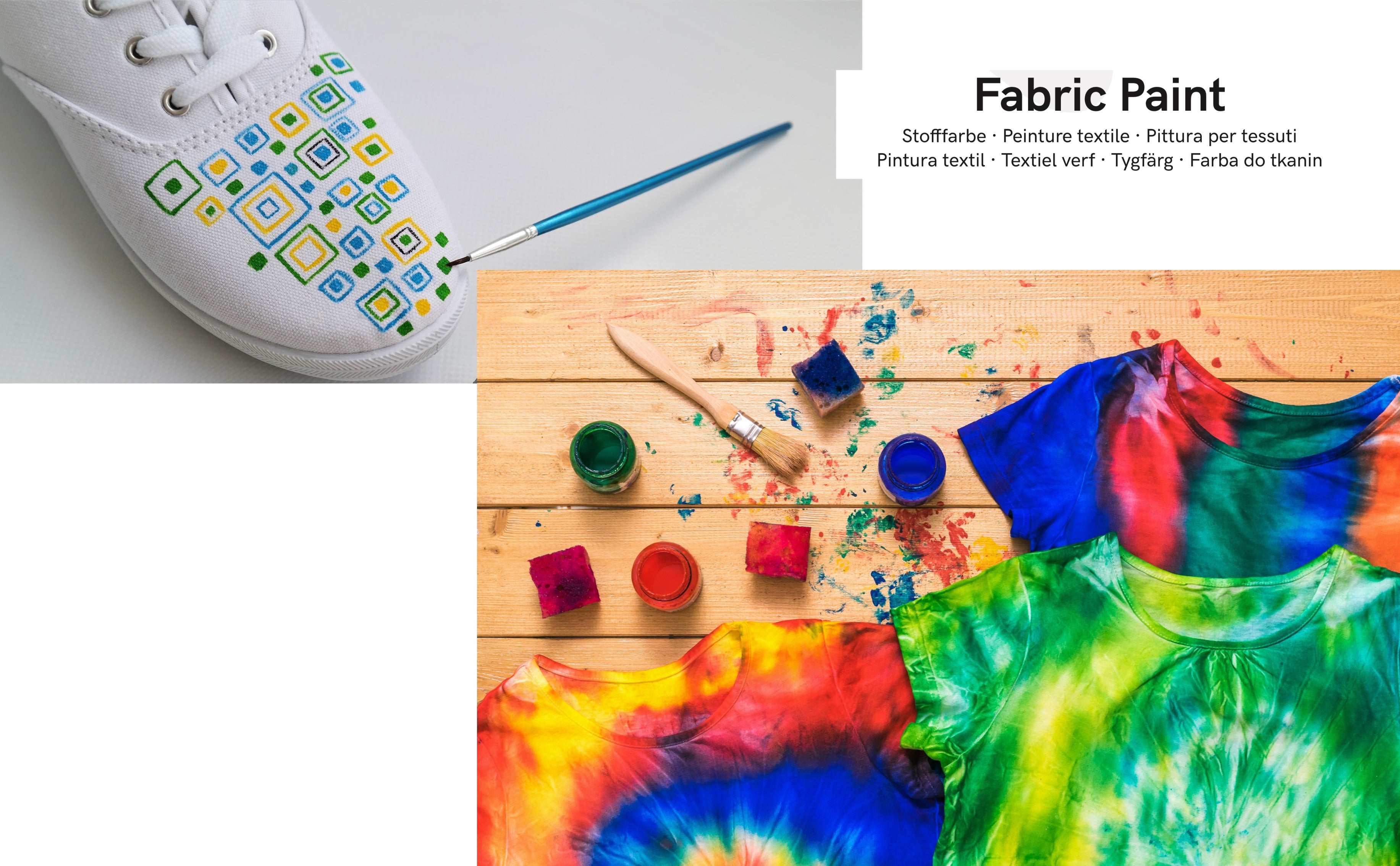 Artme Fabric Paint Set 10 Colours 20ml x10 - Wash-Safe