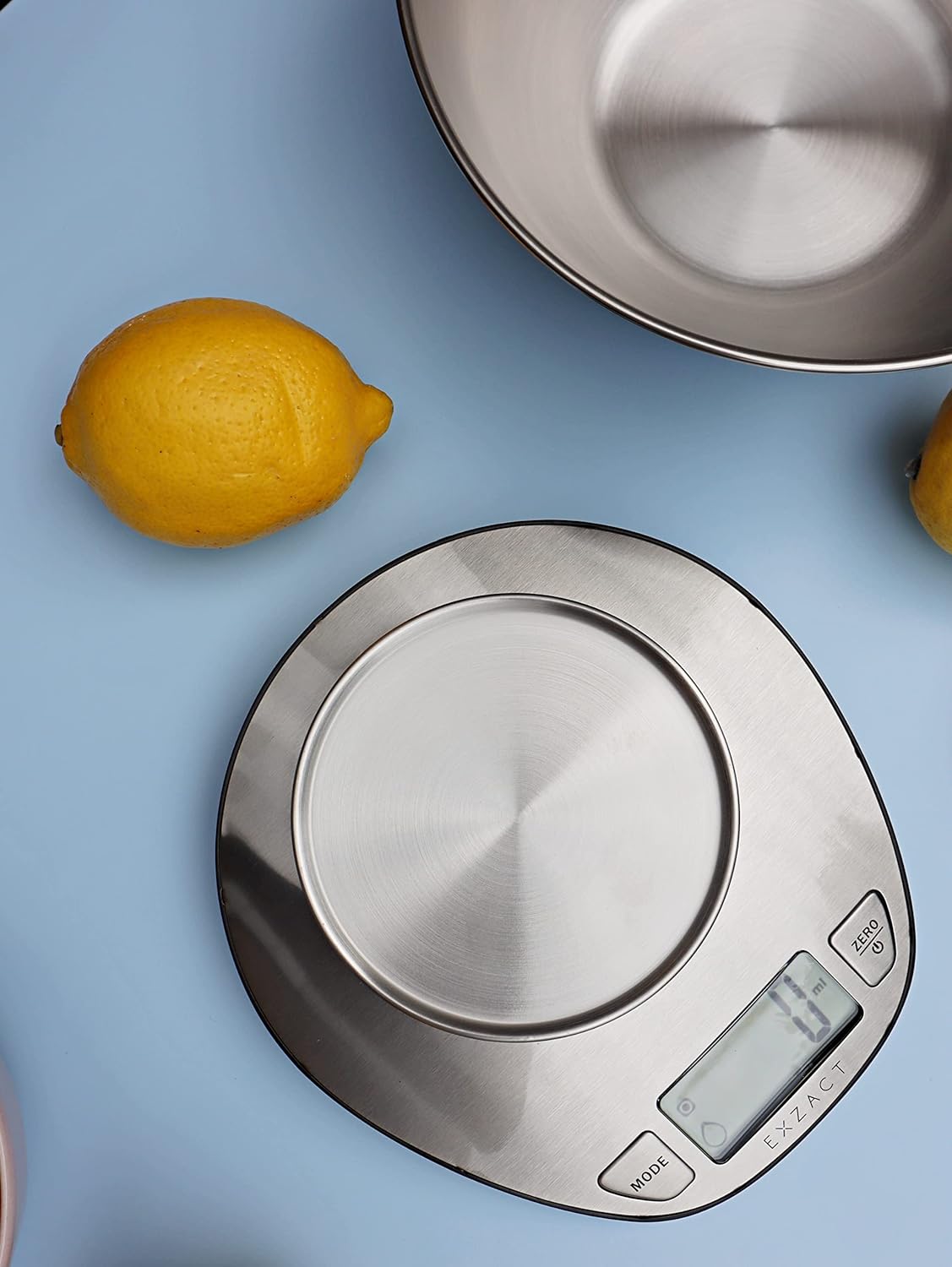 Exzact Digital Kitchen Scale with a Mixing Bowl Stainless Steel
